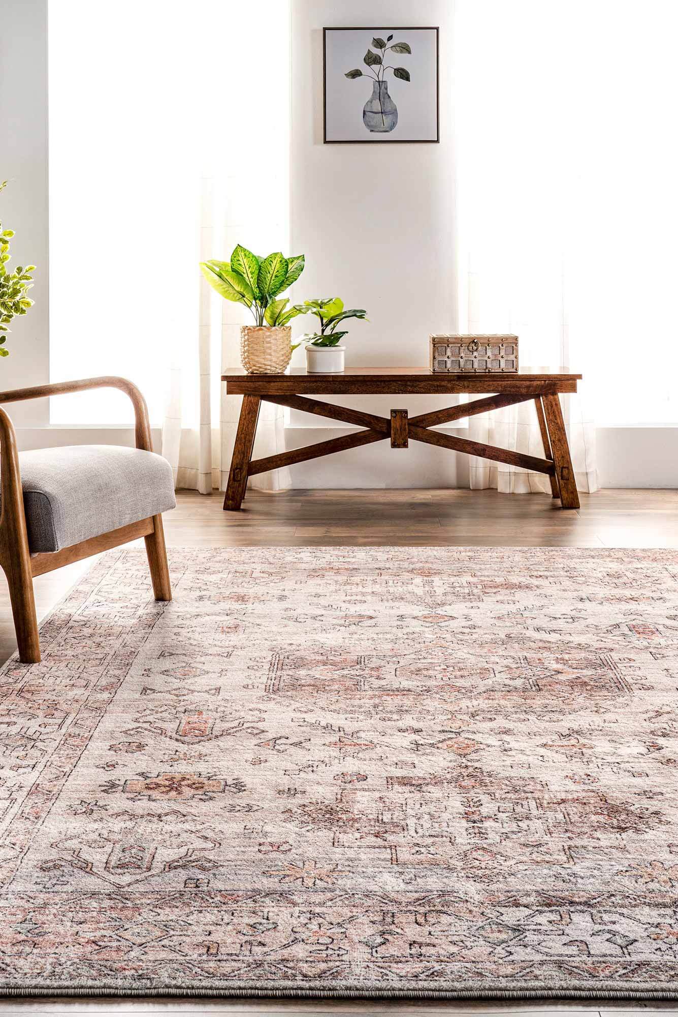 Large View Lora Faded Medallion Rug(Size 230 x 152cm)