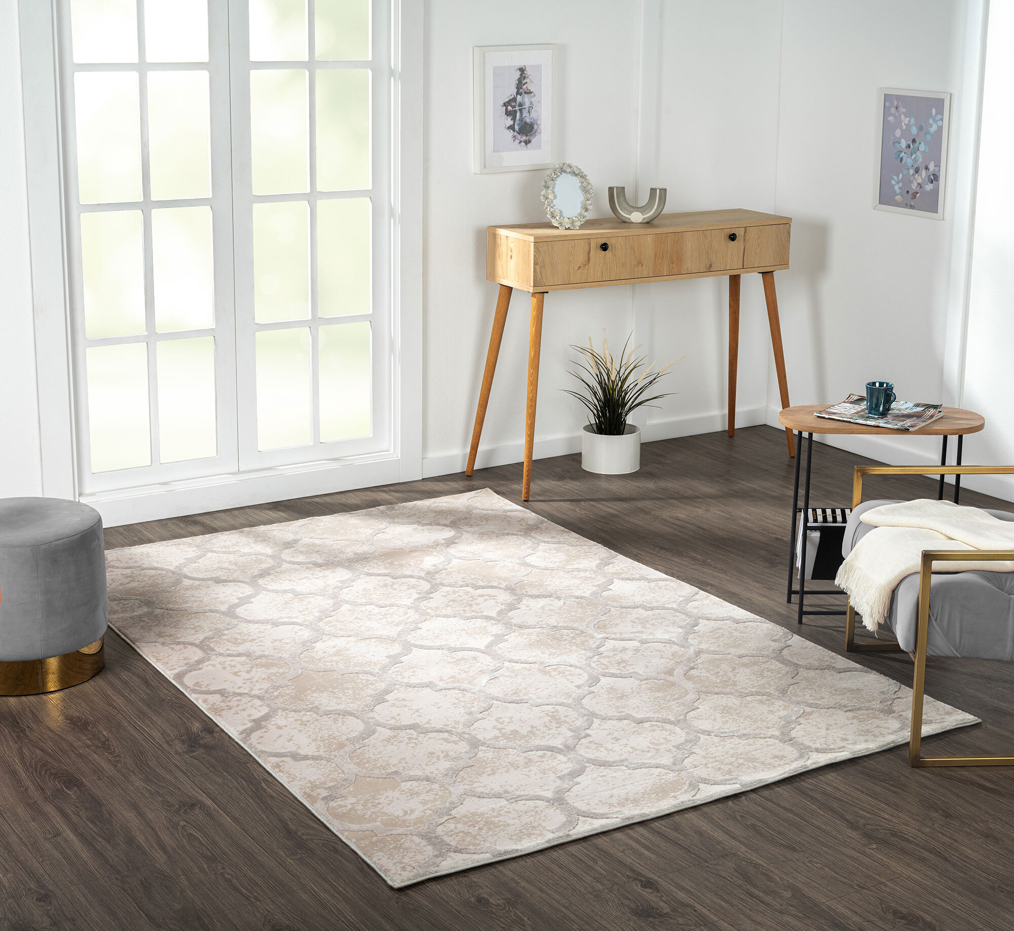 Large View Loren Moroccan Trellis Design Rug