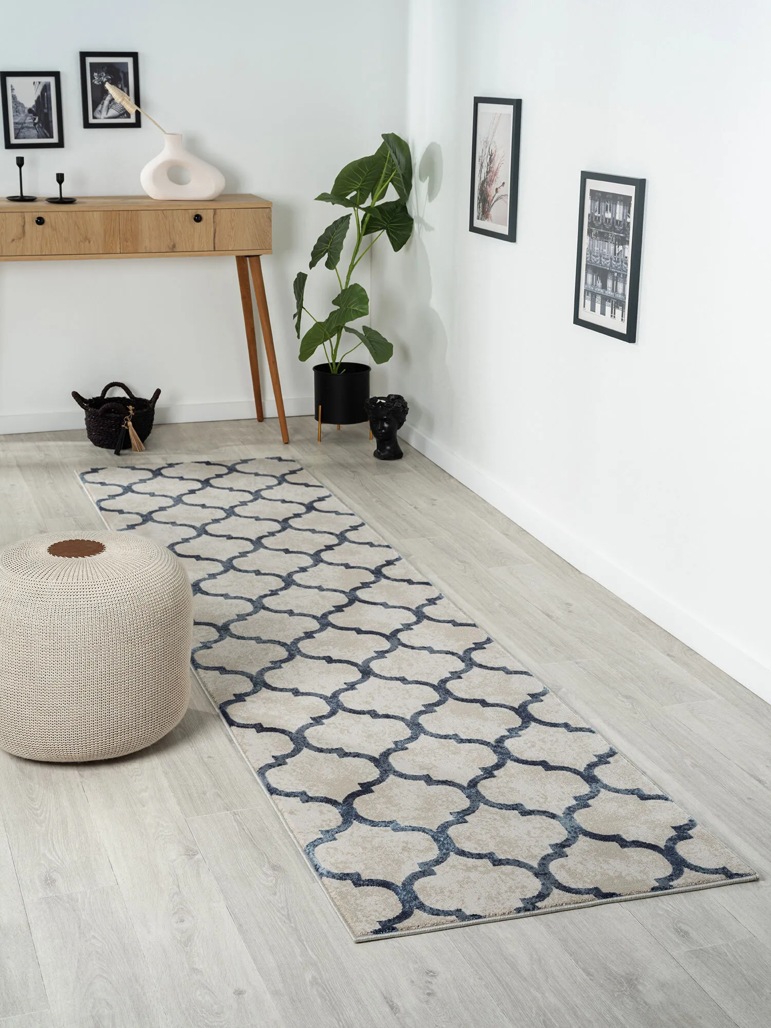 Large View Loren Blue Moroccan Trellis Rug