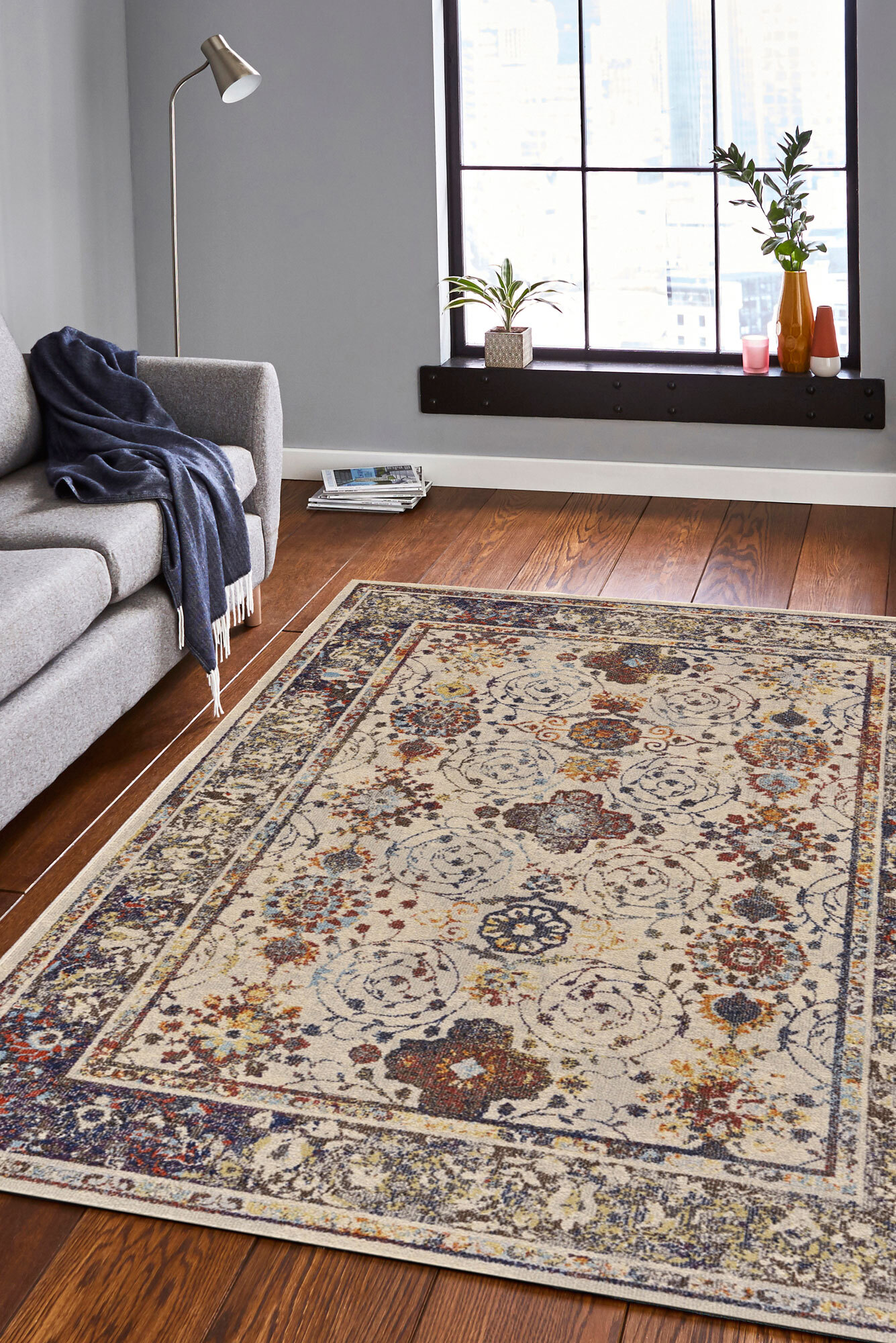Lester Classic Overdyed Floral Rug(Size 170 x 120cm)