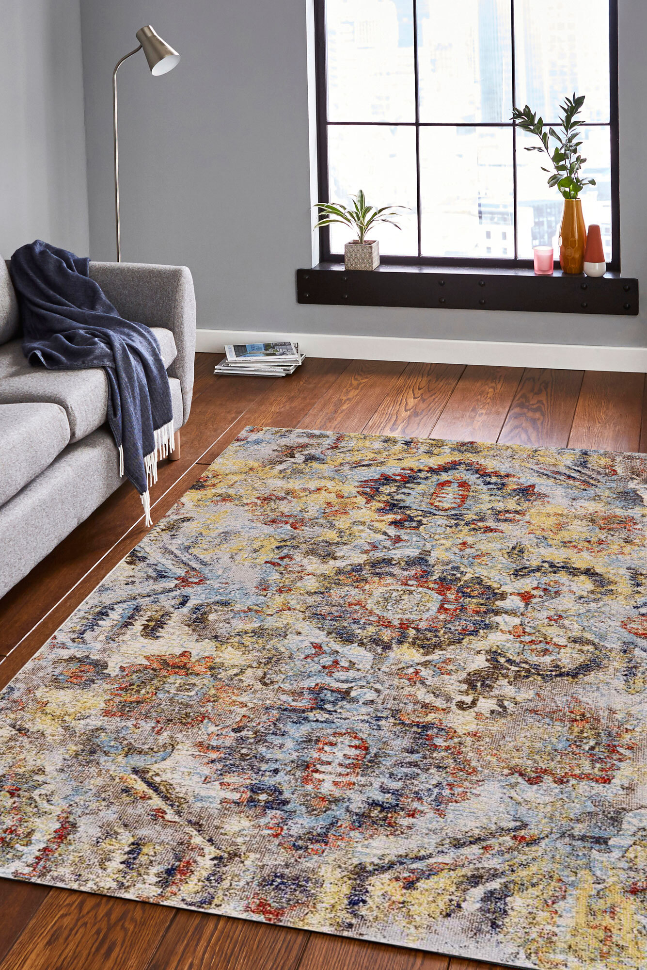 Large View Lester Traditional Overdyed Rug(Size 170 x 120cm)
