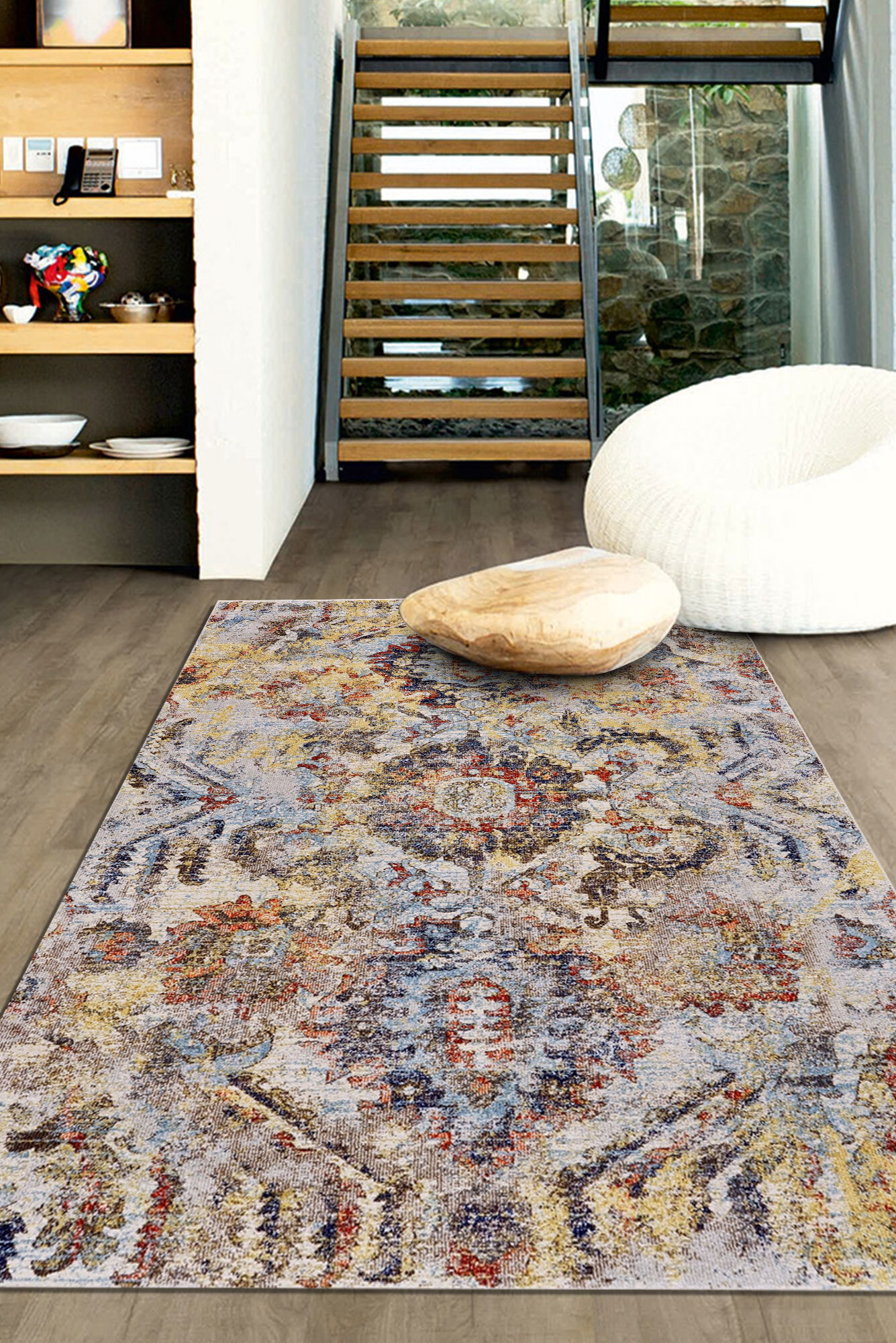 Large View Lester Traditional Overdyed Rug