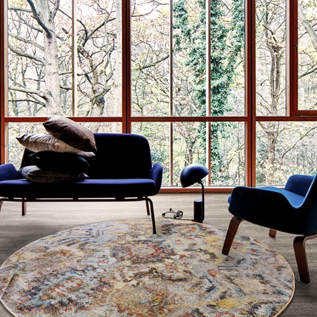 Large View Lester Traditional Overdyed Rug