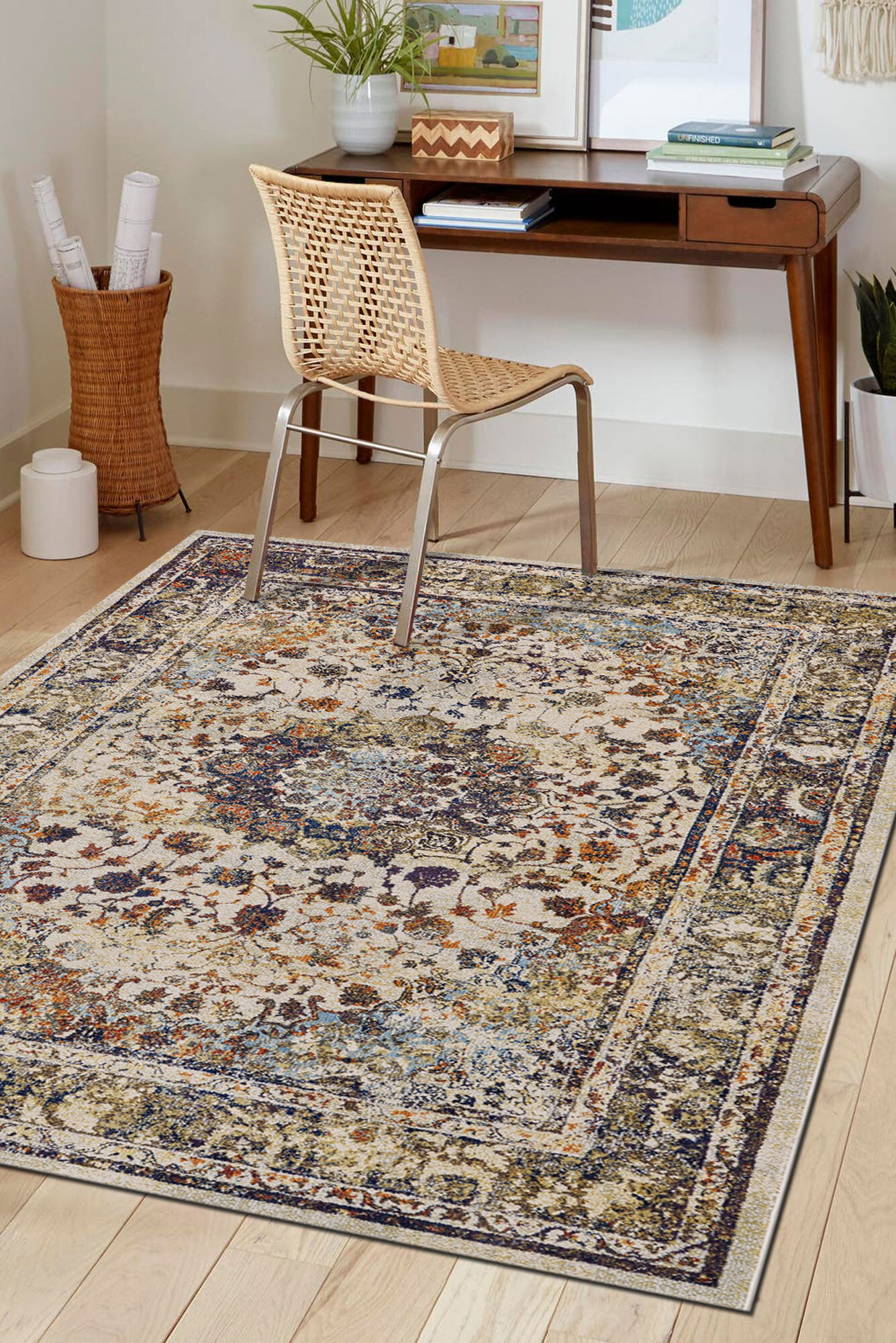 Large View Lester Classic Overdyed Floral Rug(Size 170 x 120cm)