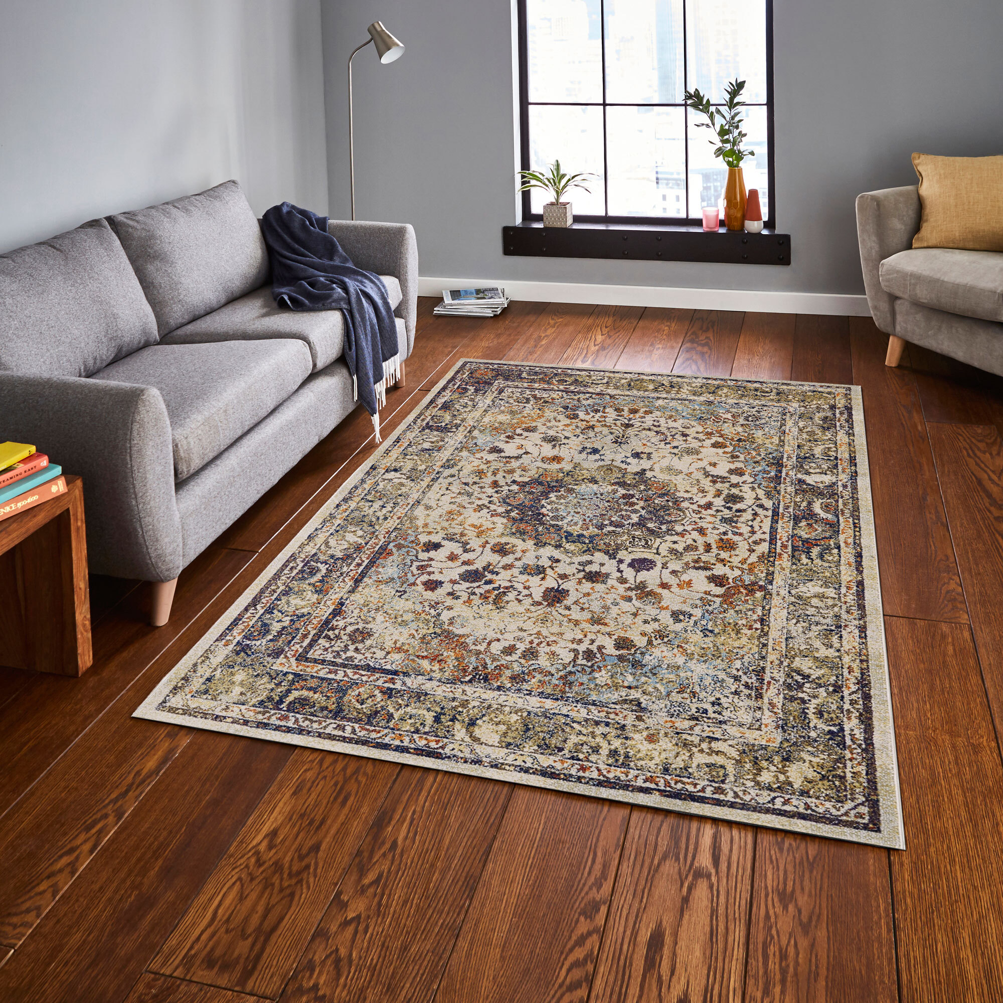 Large View Lester Classic Overdyed Floral Rug