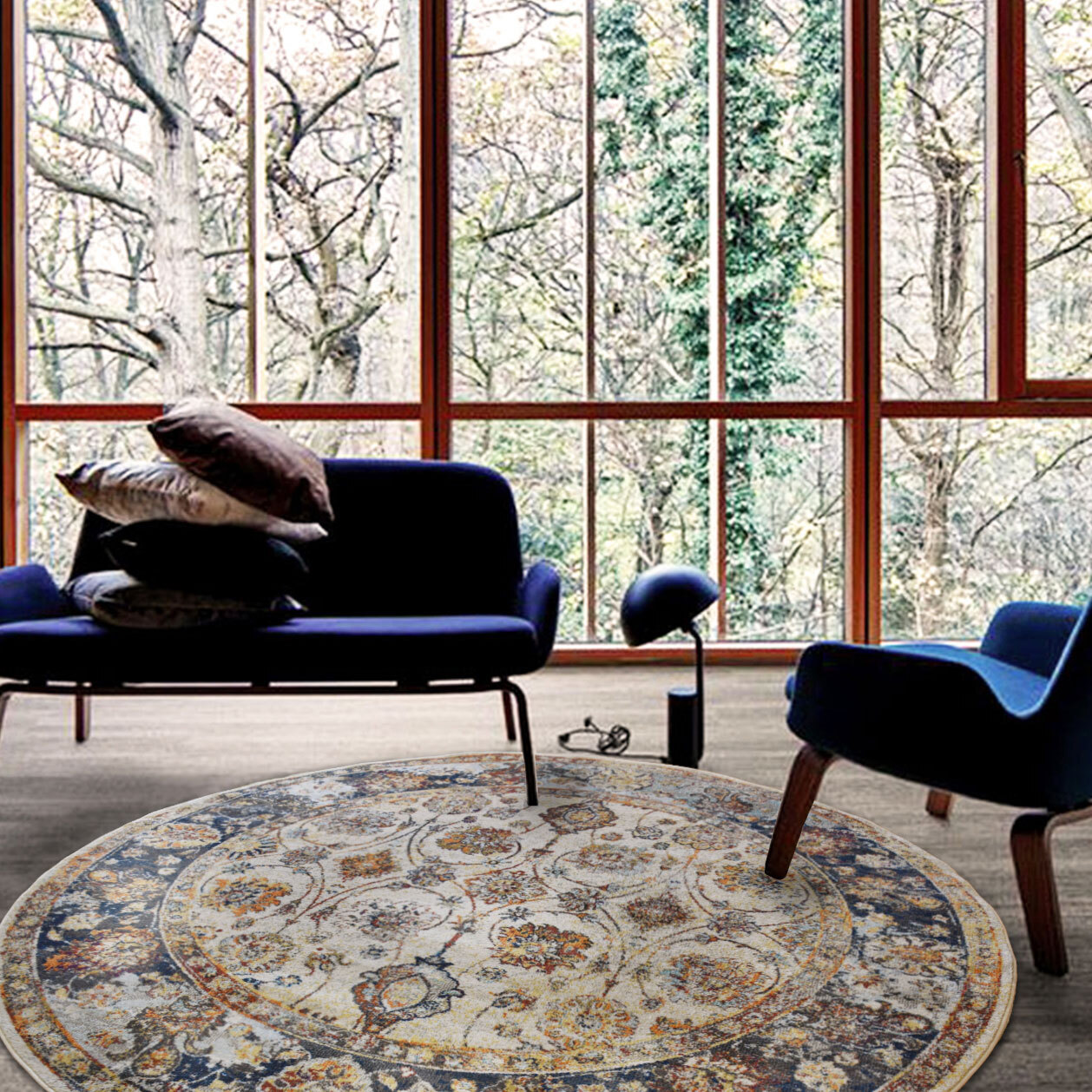 Large View Lester Classic Floral Overdyed Rug