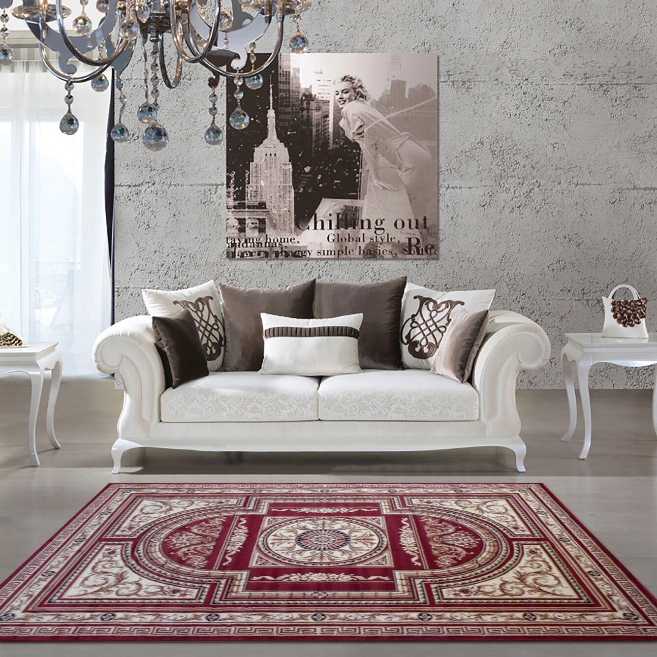 Large View Miami Traditional Medallion Rug (Size 170 x 120cm)