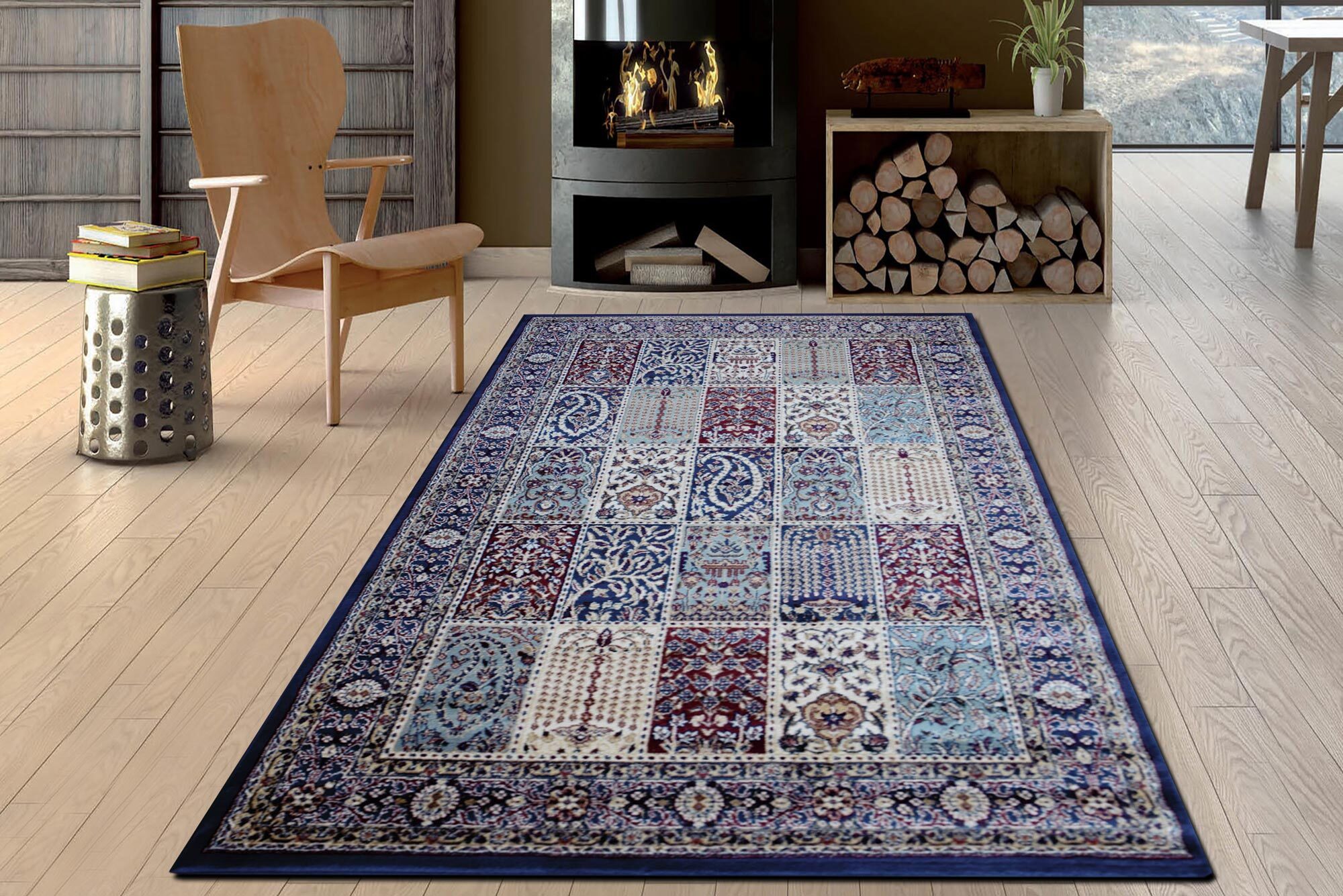 Large View Miami Classic Square Pattern Rug