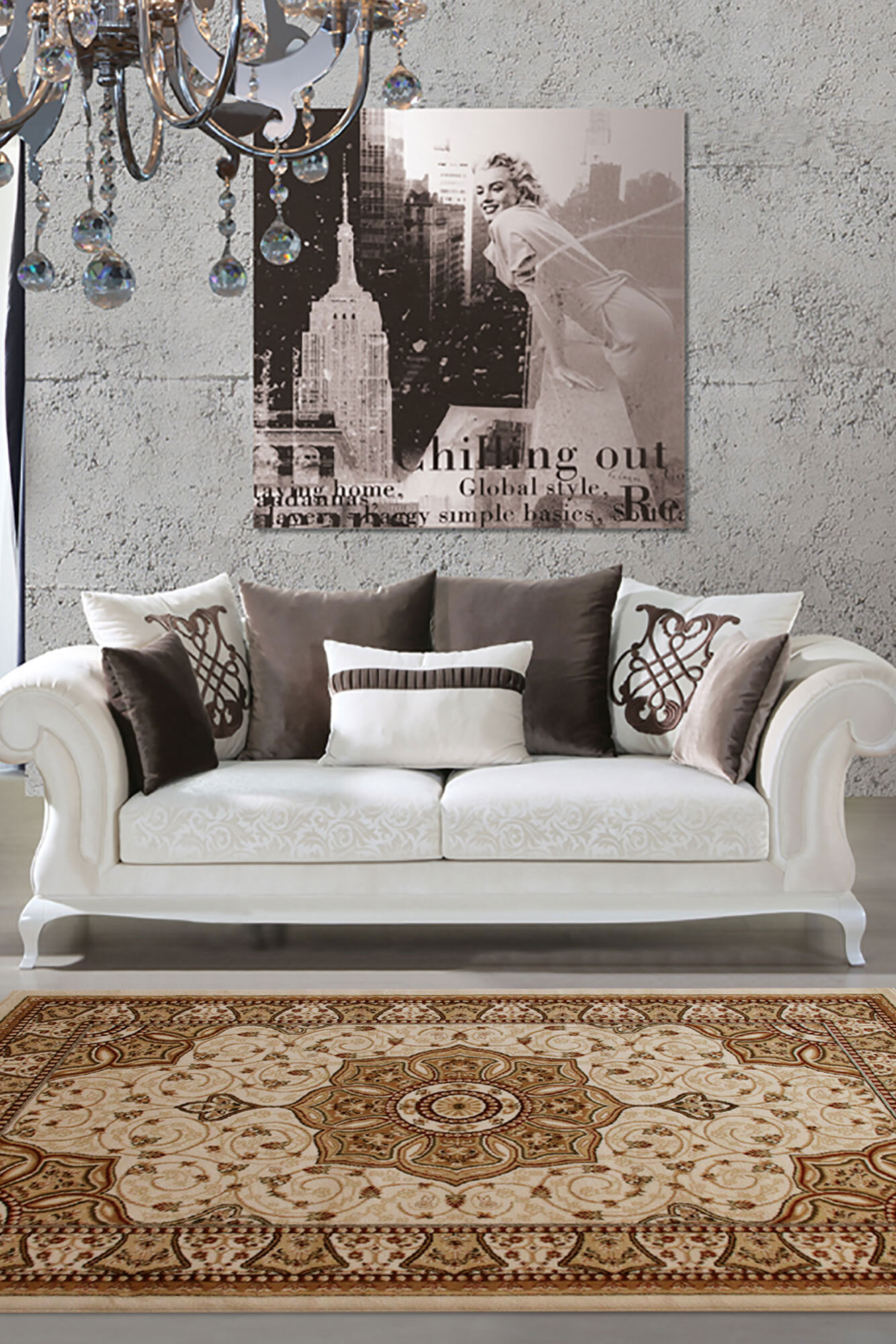 Large View Miami Traditional Medallion Rug (Size 170 x 120cm)