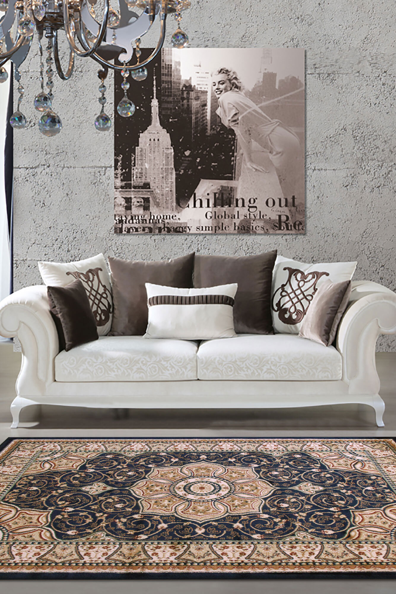 Large View Miami Traditional Medallion Rug(Size 170 x 120cm)
