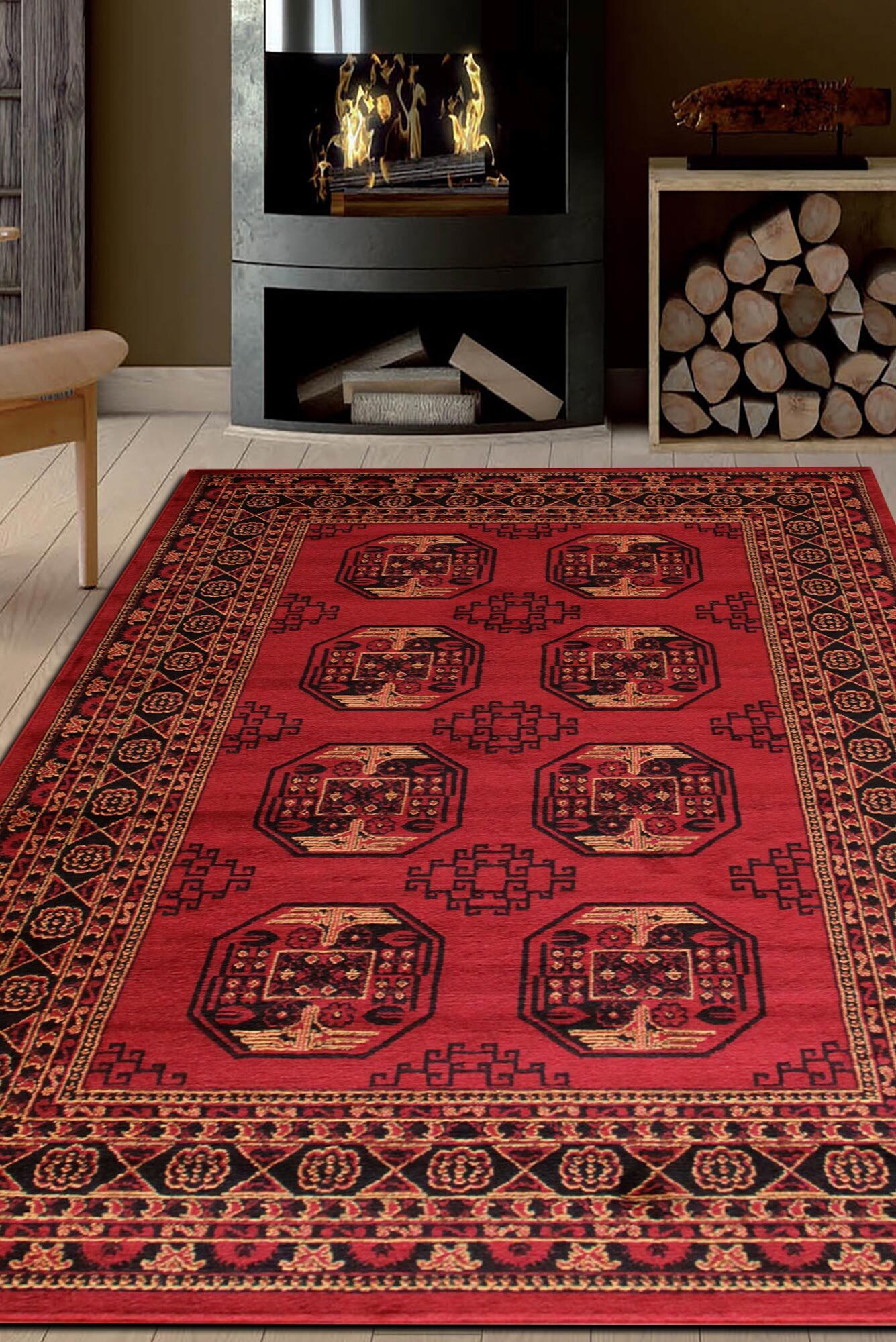 Large View Miami Traditional Afghan Design Rug (Size 170 x 120cm)