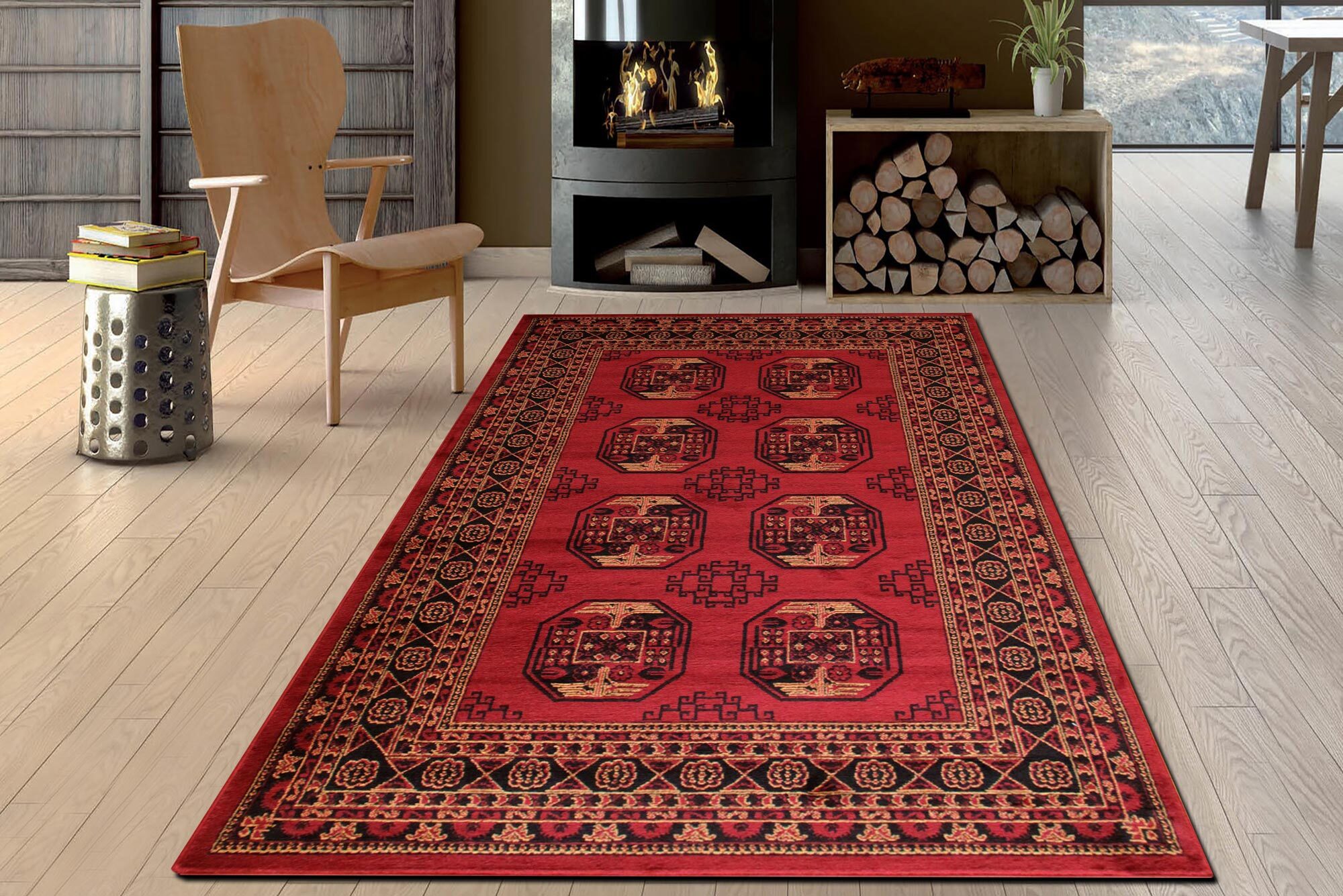 Large View Miami Traditional Afghan Design Rug