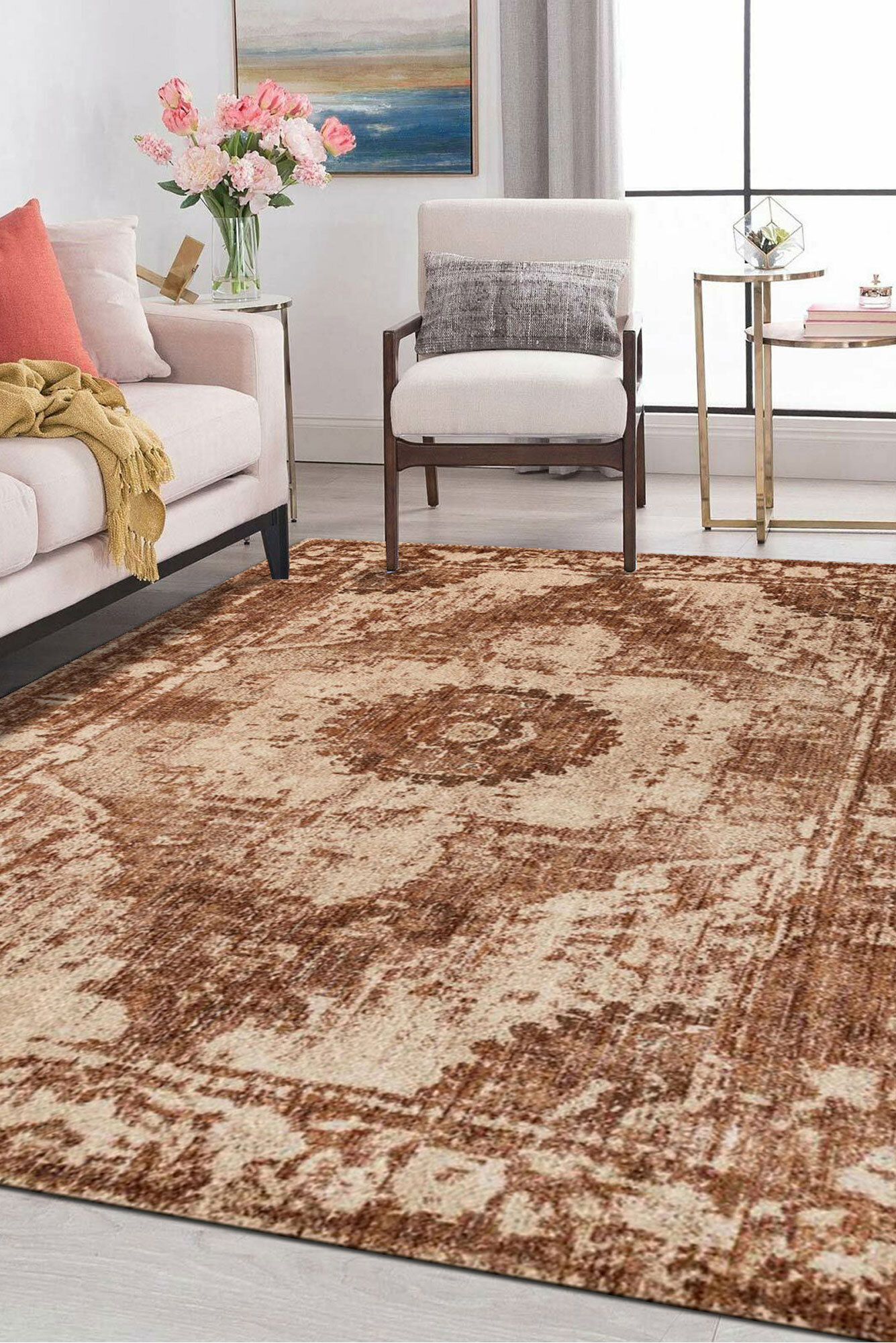 Melanie Brown Overdyed Rug(Size 190 x 133cm)