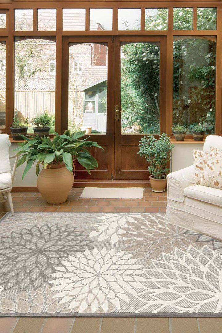 Large View Miko Floral Indoor / Outdoor Rug(Size 170 x 120cm)