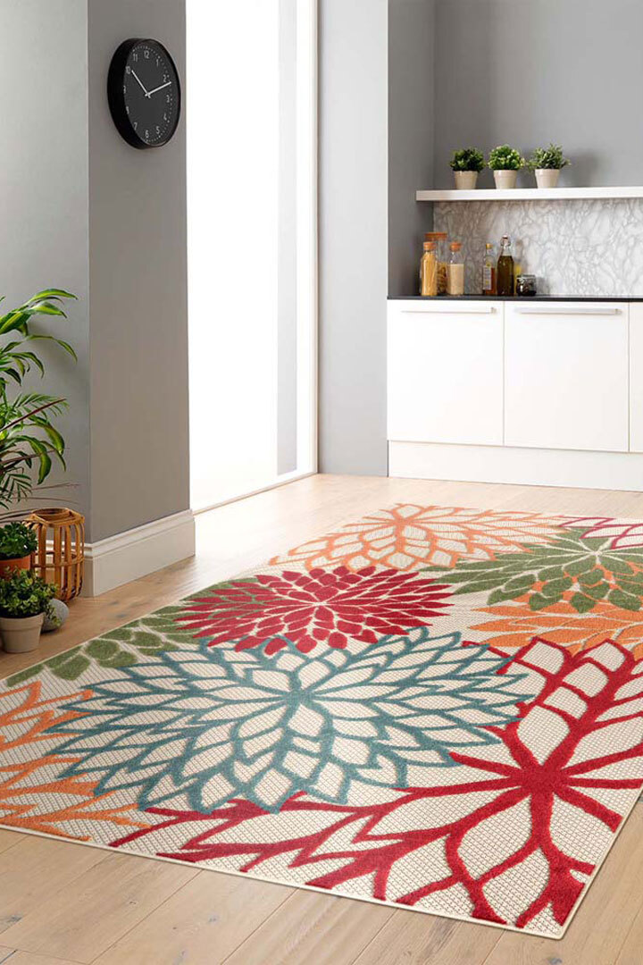 Large View Miko Floral Indoor / Outdoor Rug(Size 170 x 120cm)
