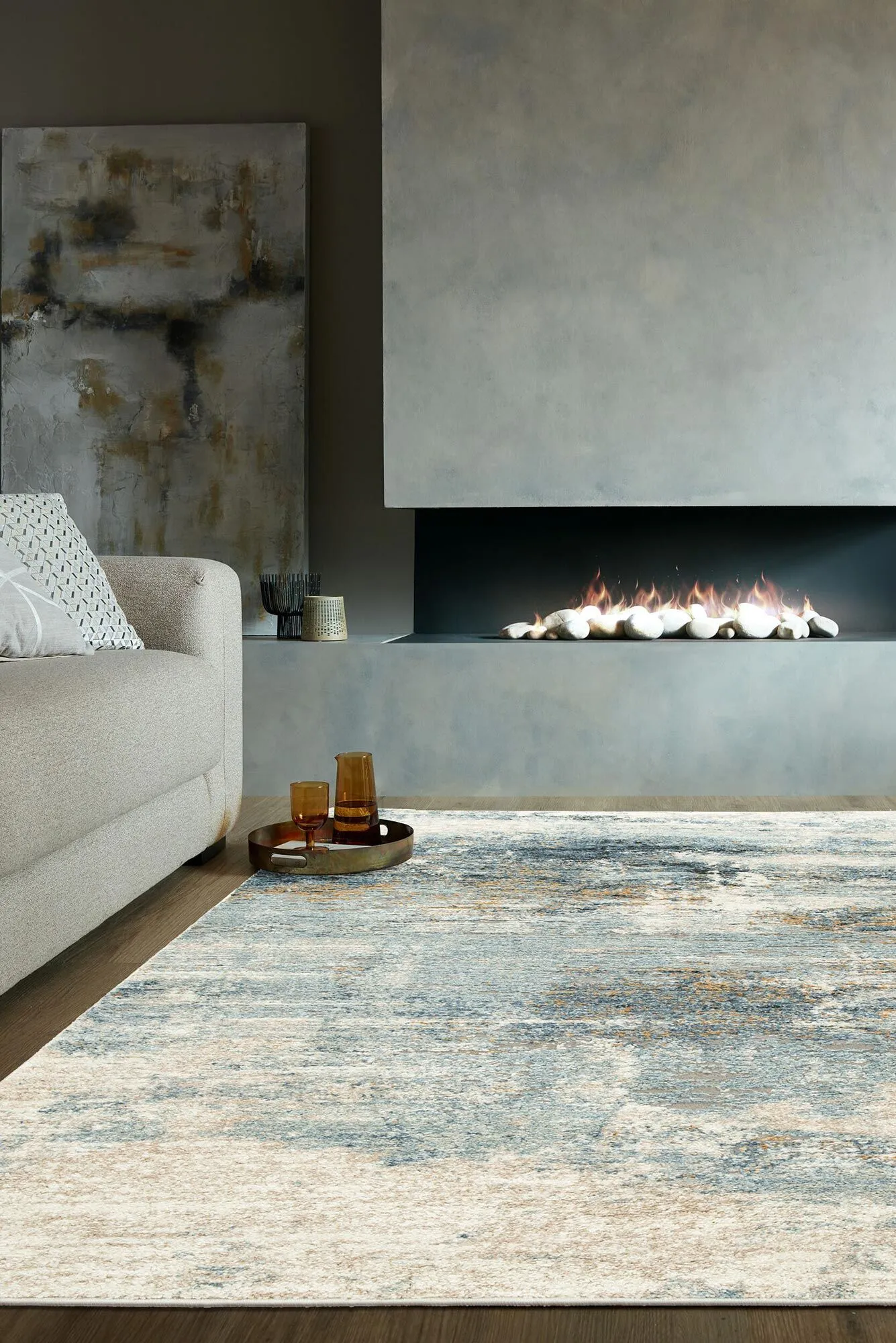 Mineral Modern Abstract Rug(Size 330 x 240cm)