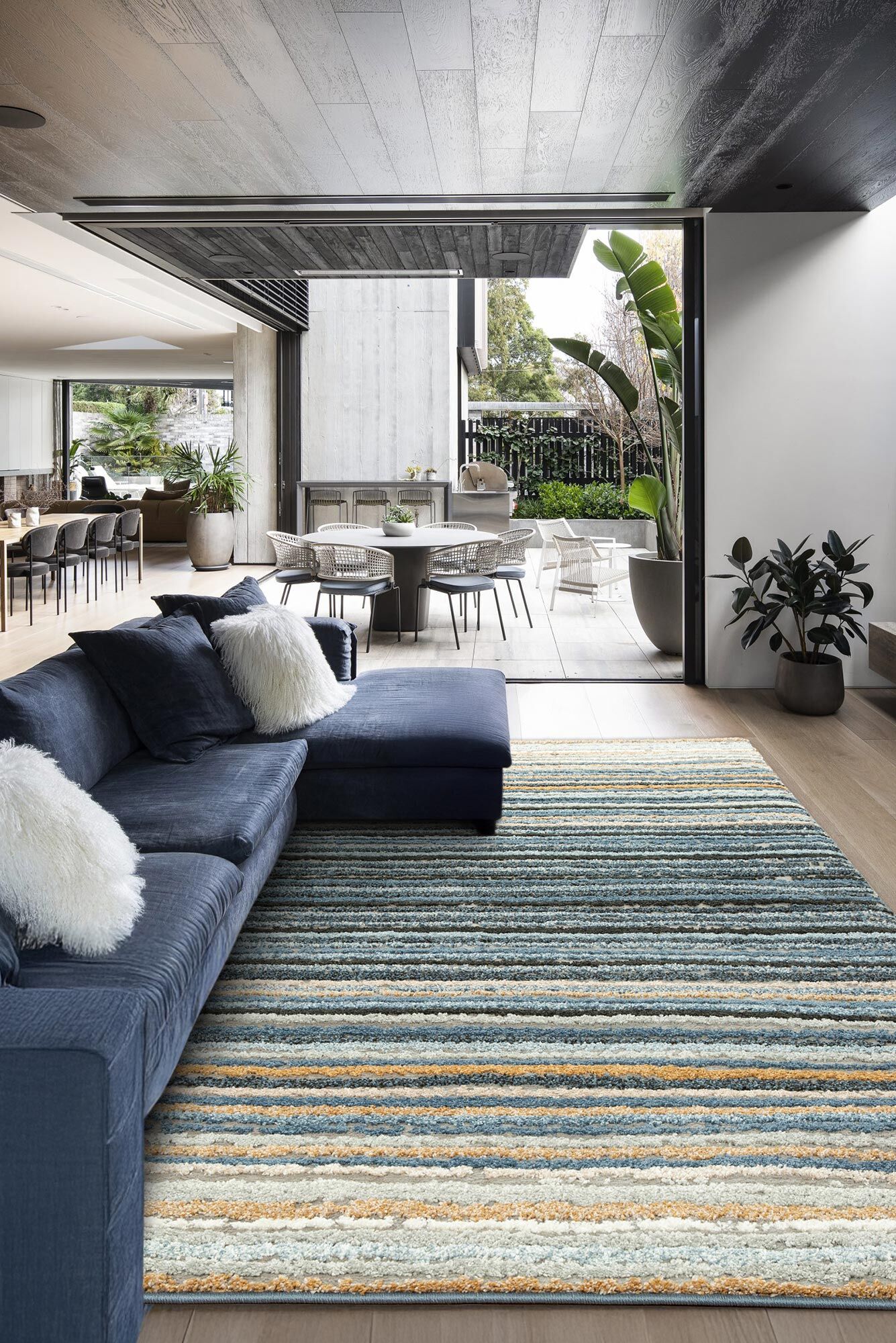 Large View Mineral Striped Rug(Size 230 x 160cm)