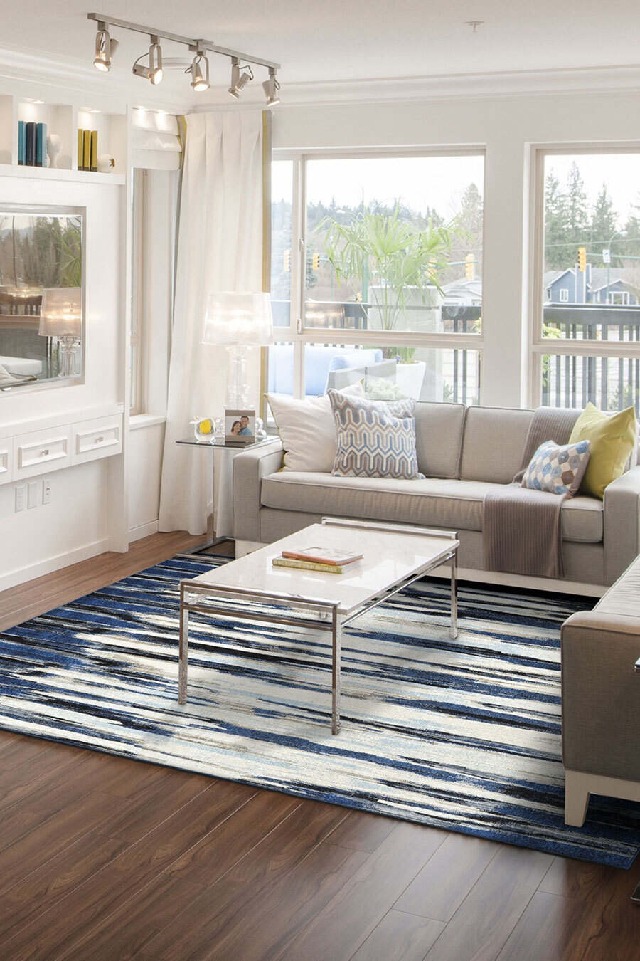 Large View Melissa Contemporary Striped Rug(Size 170 x 120cm)