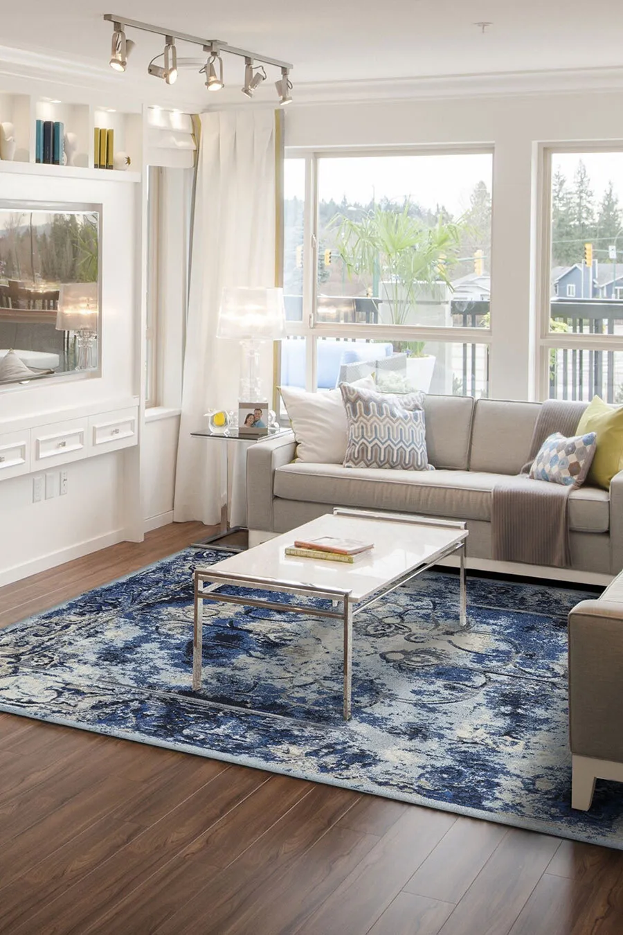 Large View Melissa Blue Transitional Rug(Size 170 x 120cm)