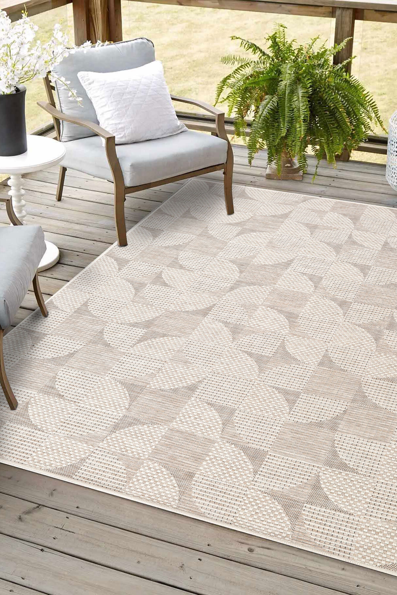 Large View Mateo Geometric Flatweave Rug(Size 230 x 160cm)
