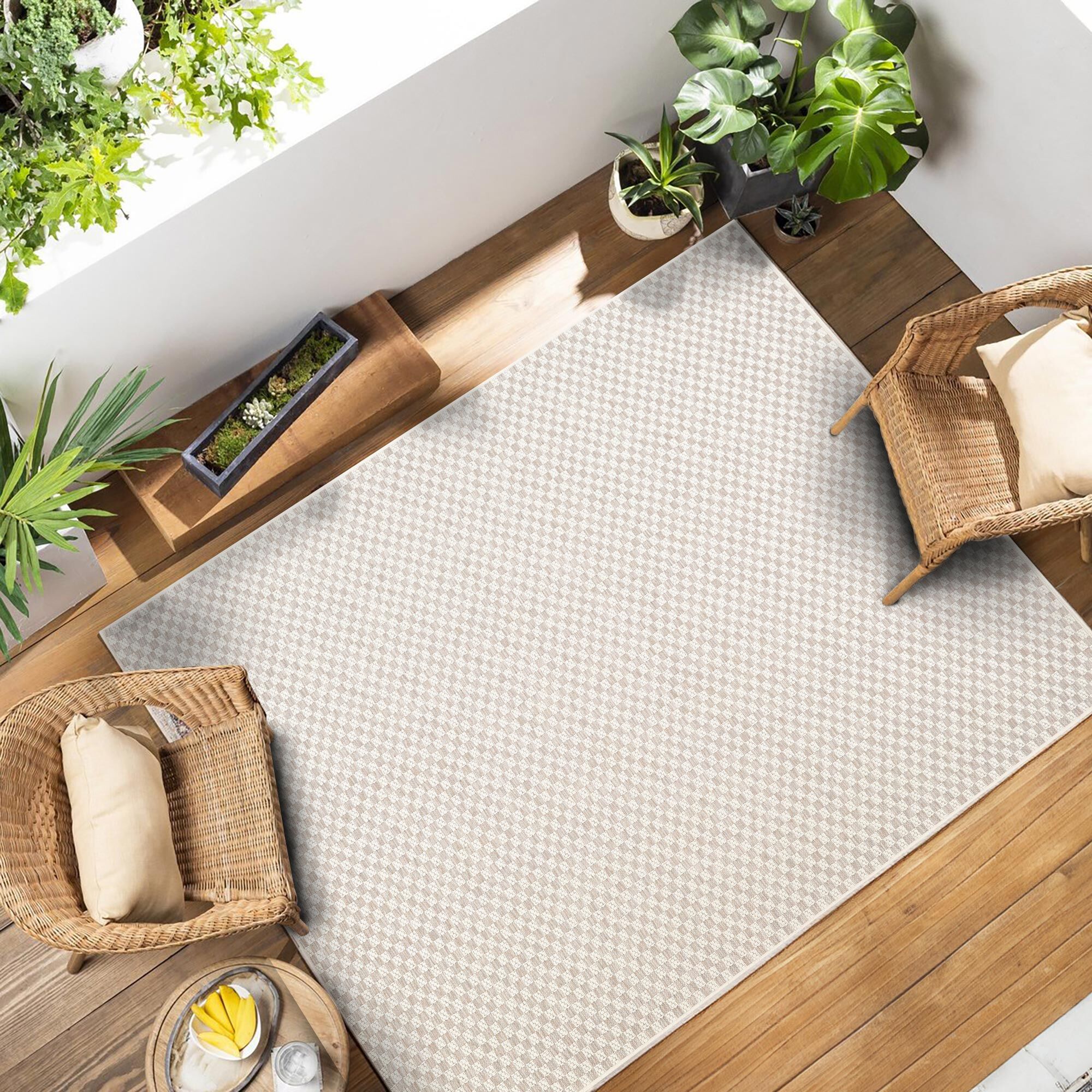 Large View Mateo Checkered Flatweave Rug
