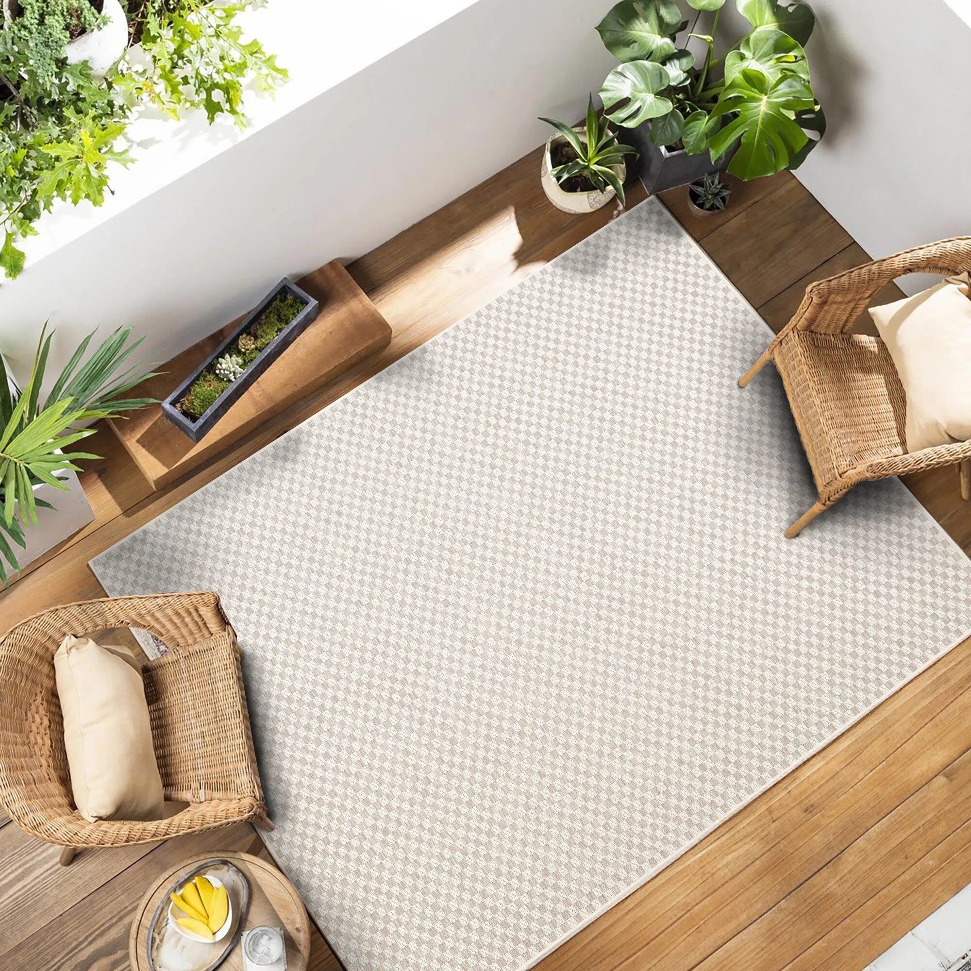 Large View Mateo Checkered Flatweave Rug