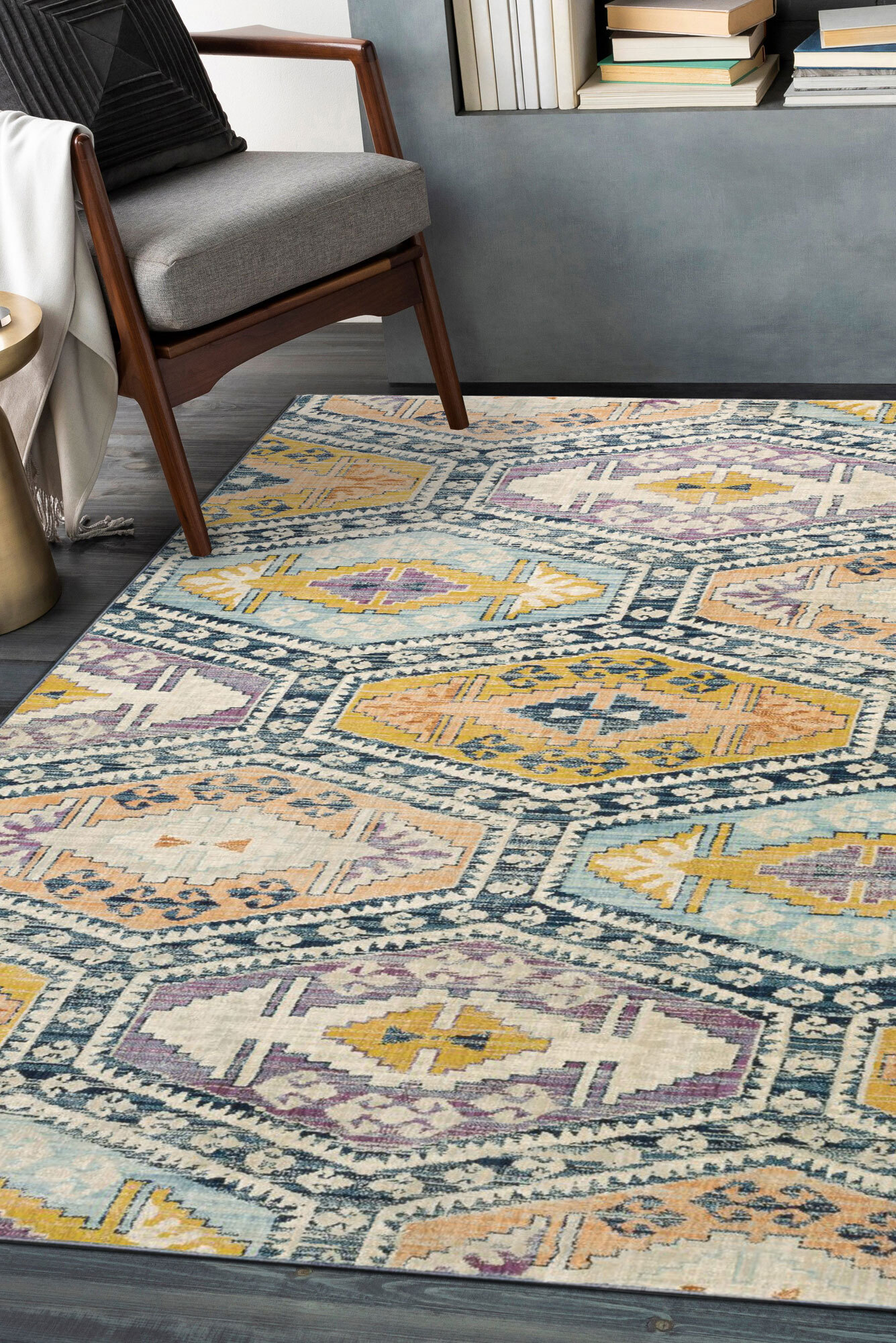 Myla Traditional Geometric Rug(Size 170 x 120cm)