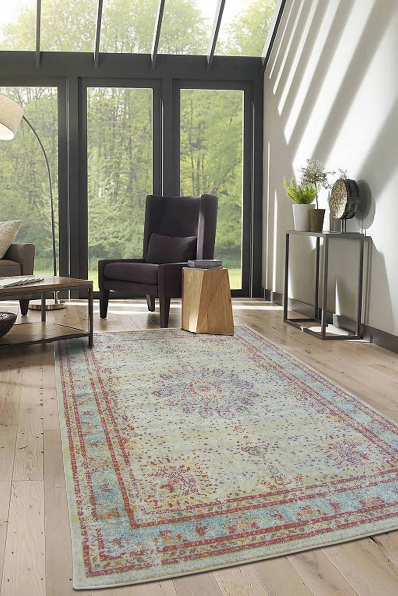 Large View Messi Turquoise Overdyed Rug(Size 170 x 120cm)