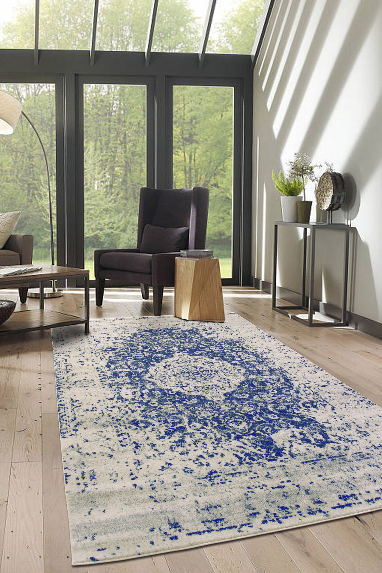 Messi Blue Classic Overdyed Rug(Size 170 x 120cm)