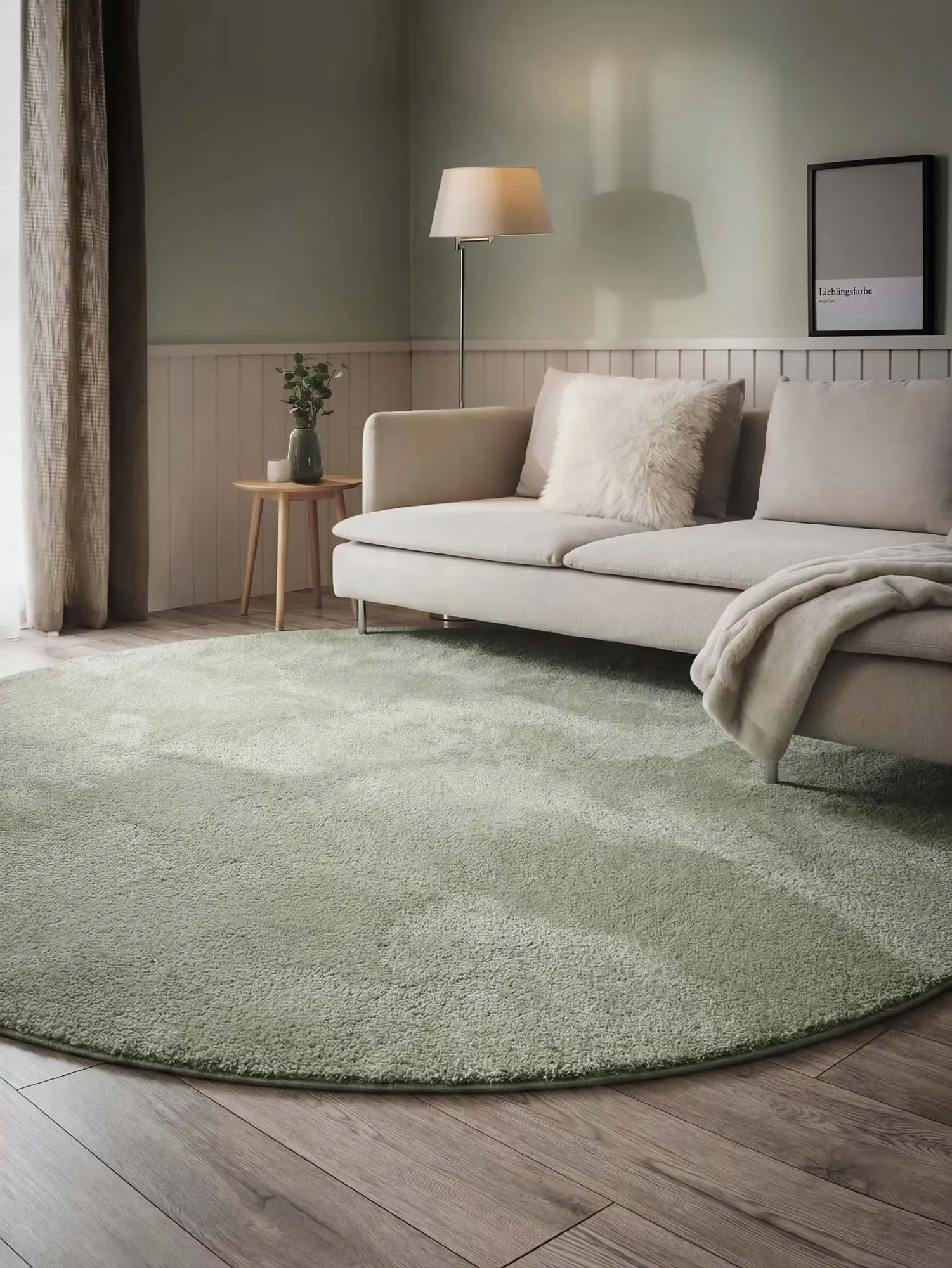 Mojito Plain Green Shaggy Rug