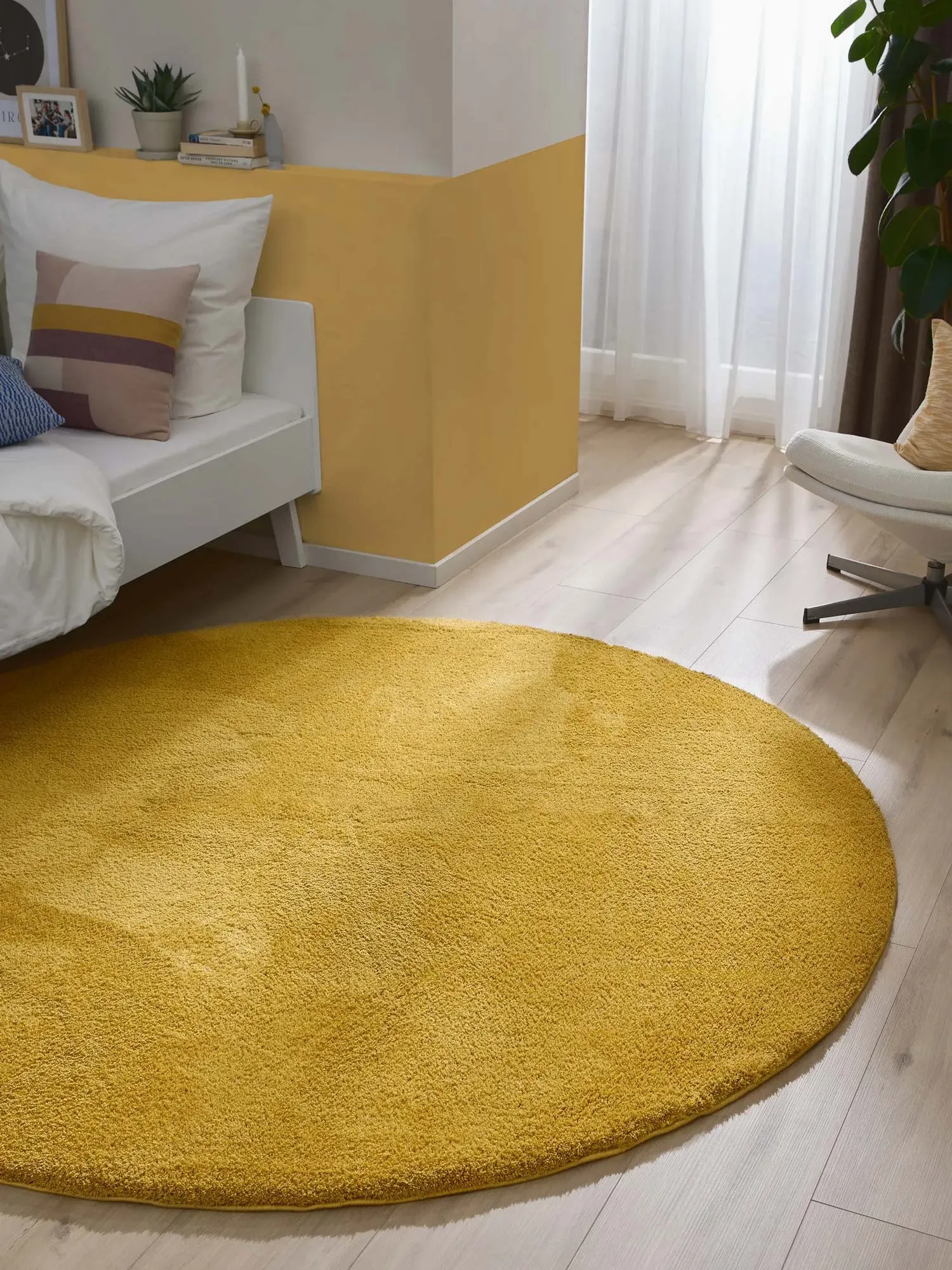 Mojito Plain Yellow Shaggy Rug