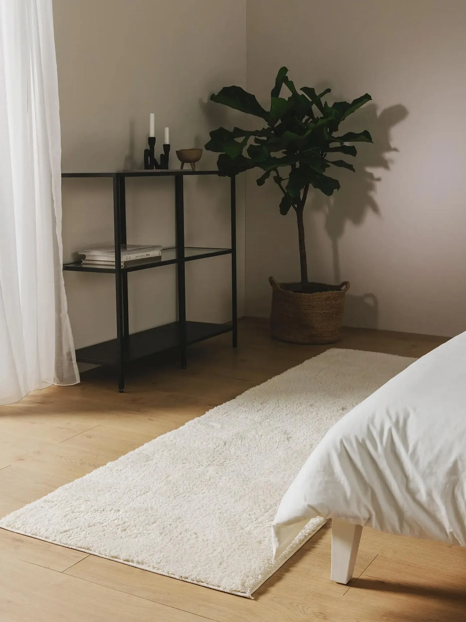 Mojito Plain White Shaggy Rug