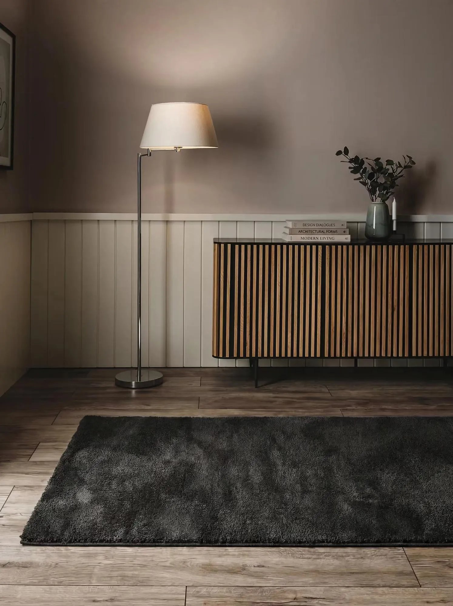 Mojito Plain Black Shaggy Rug