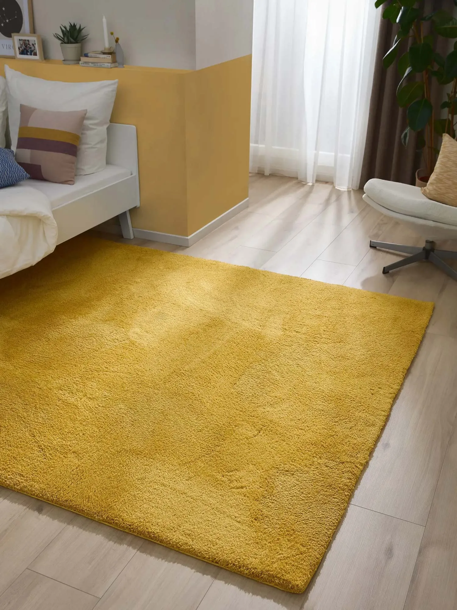 Mojito Plain Yellow Shaggy Rug