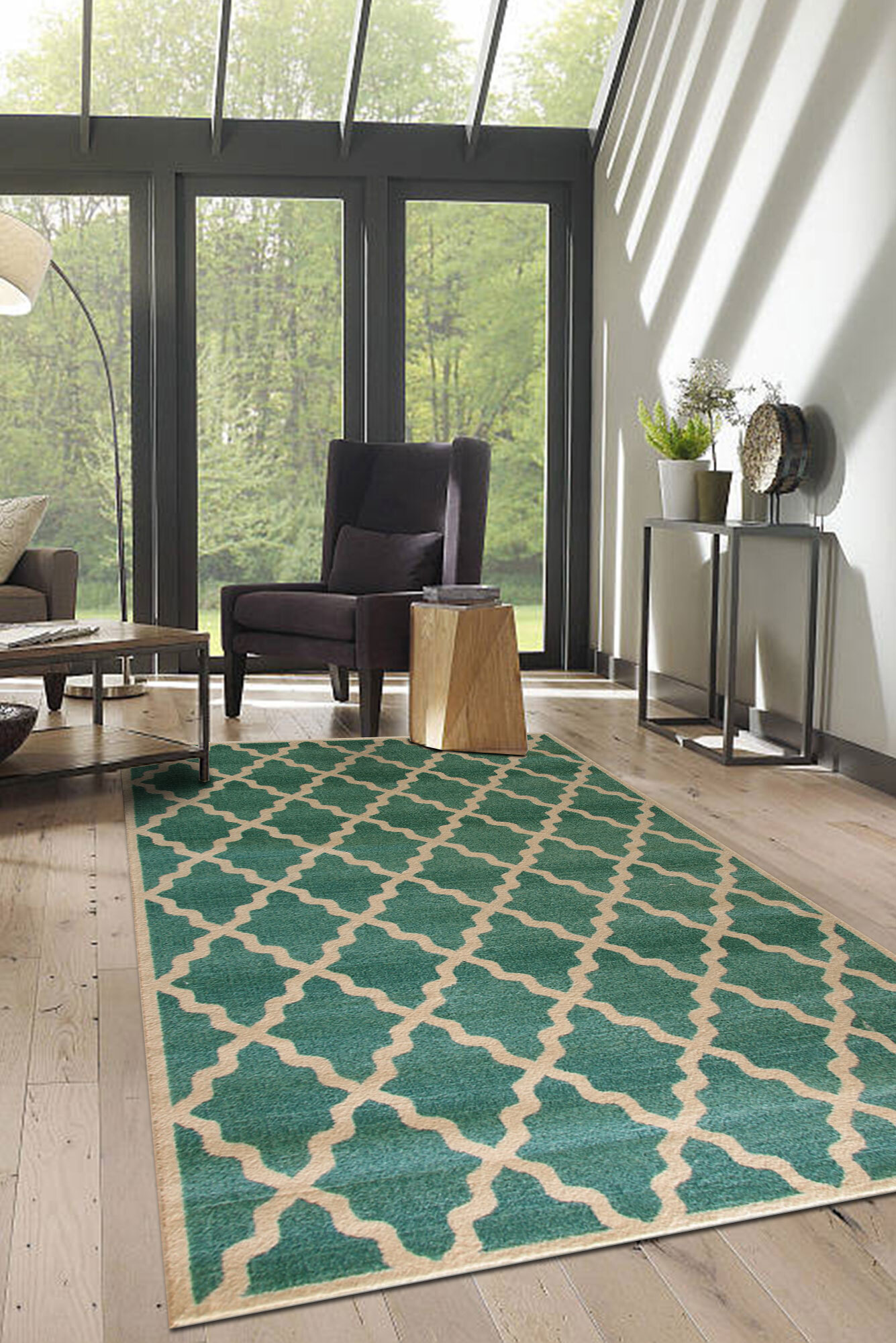 Messi Aqua Moroccan Trellis  Rug(Size 170 x 120cm)