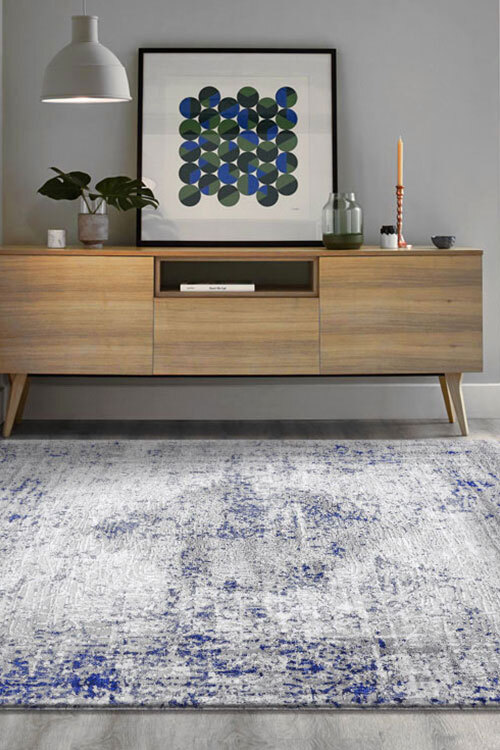 Morris Blue Contemporary Rug(Size 180 x 120cm)