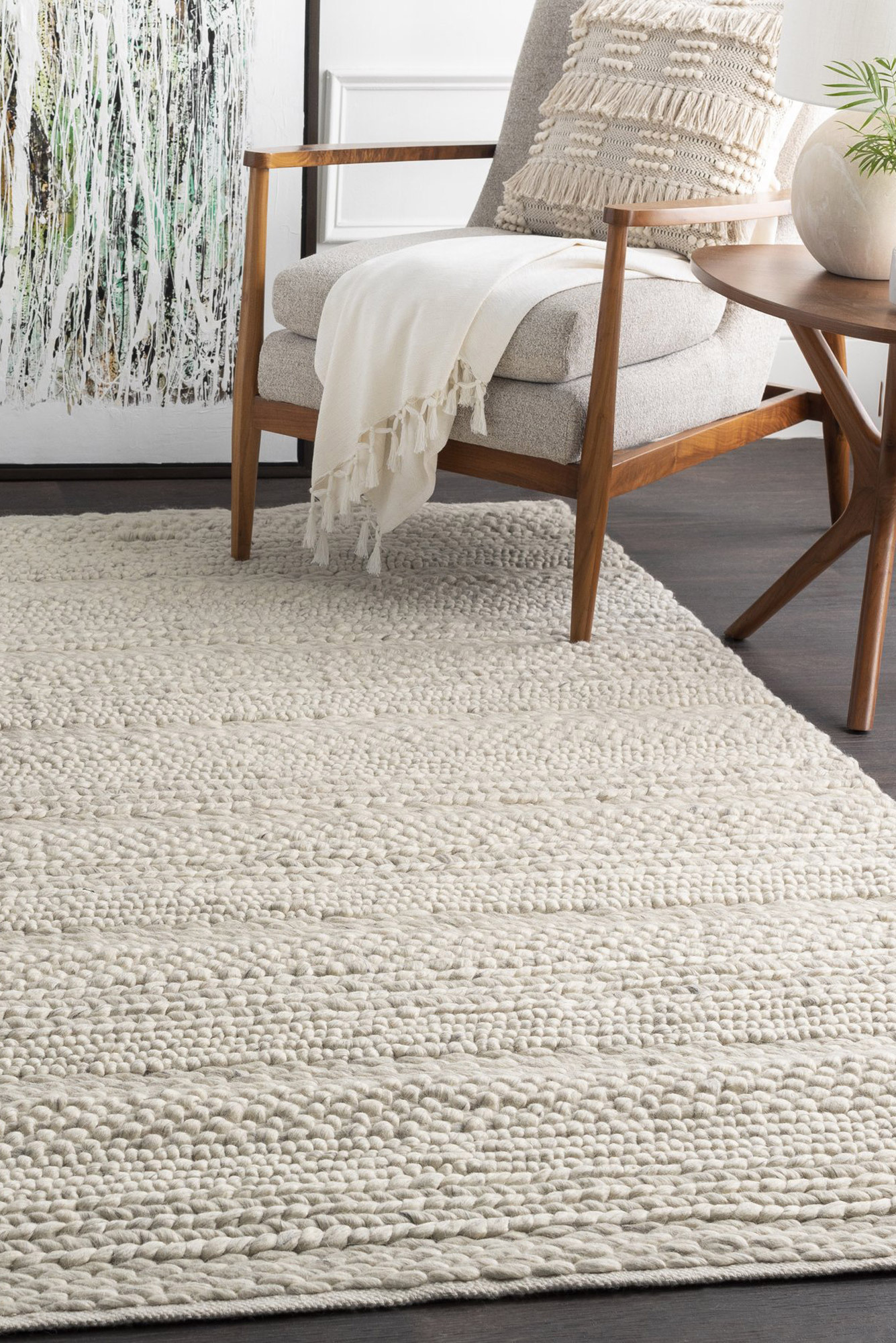Mel Braided Rug Ivory Wool Rugs Free Shipping Available
