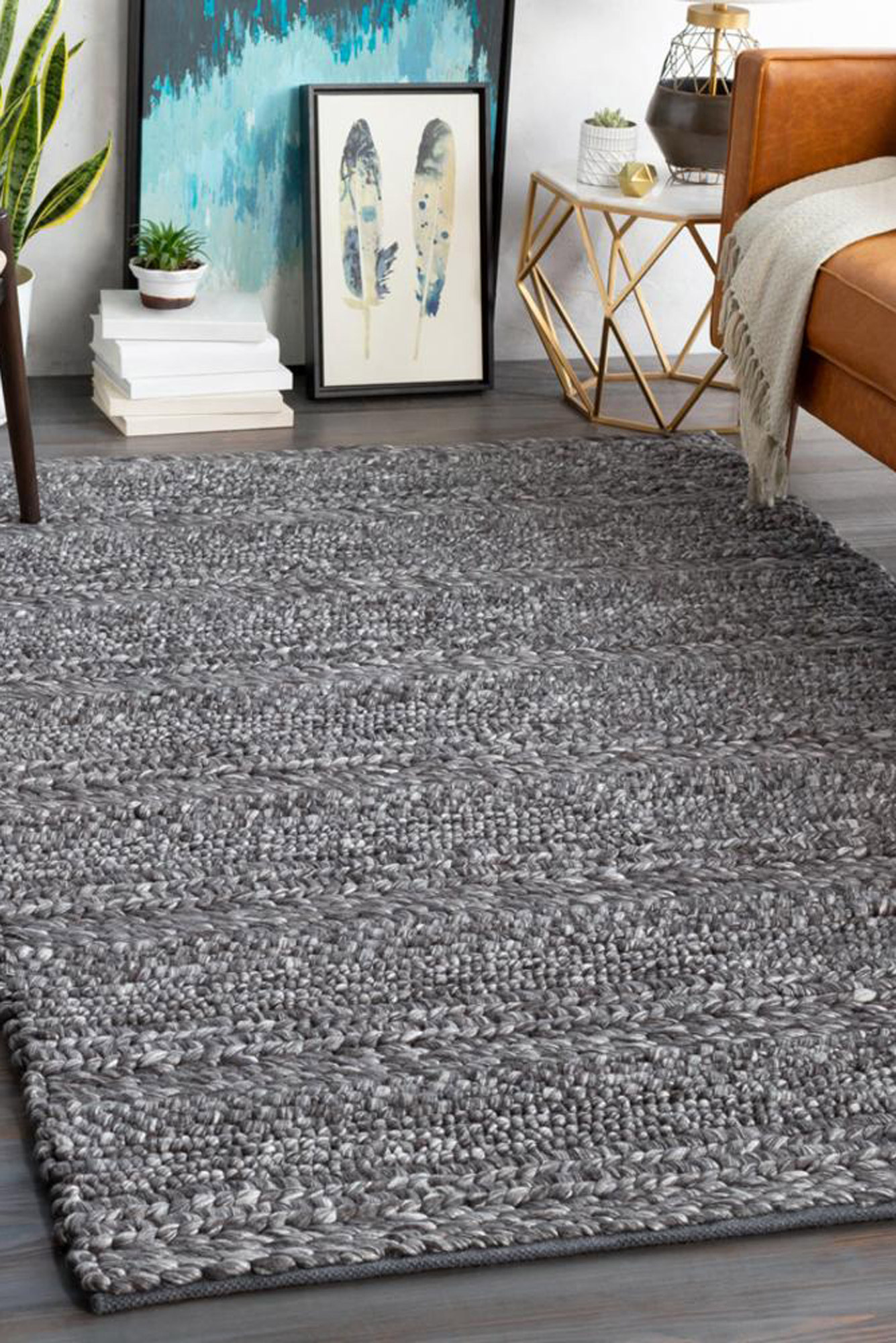 Mel Grey Braided Wool Rug(Size 230 x 160cm)