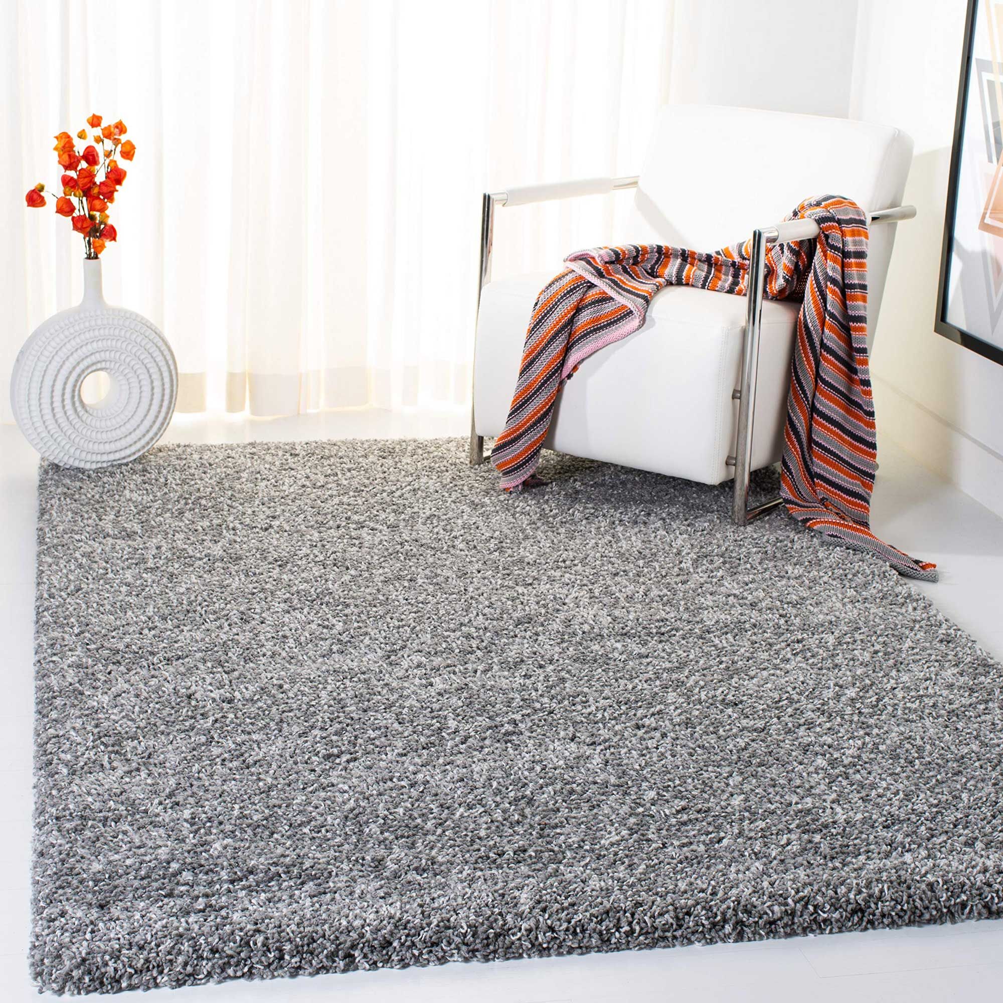 Large View Natura Plain Grey Shaggy Rug