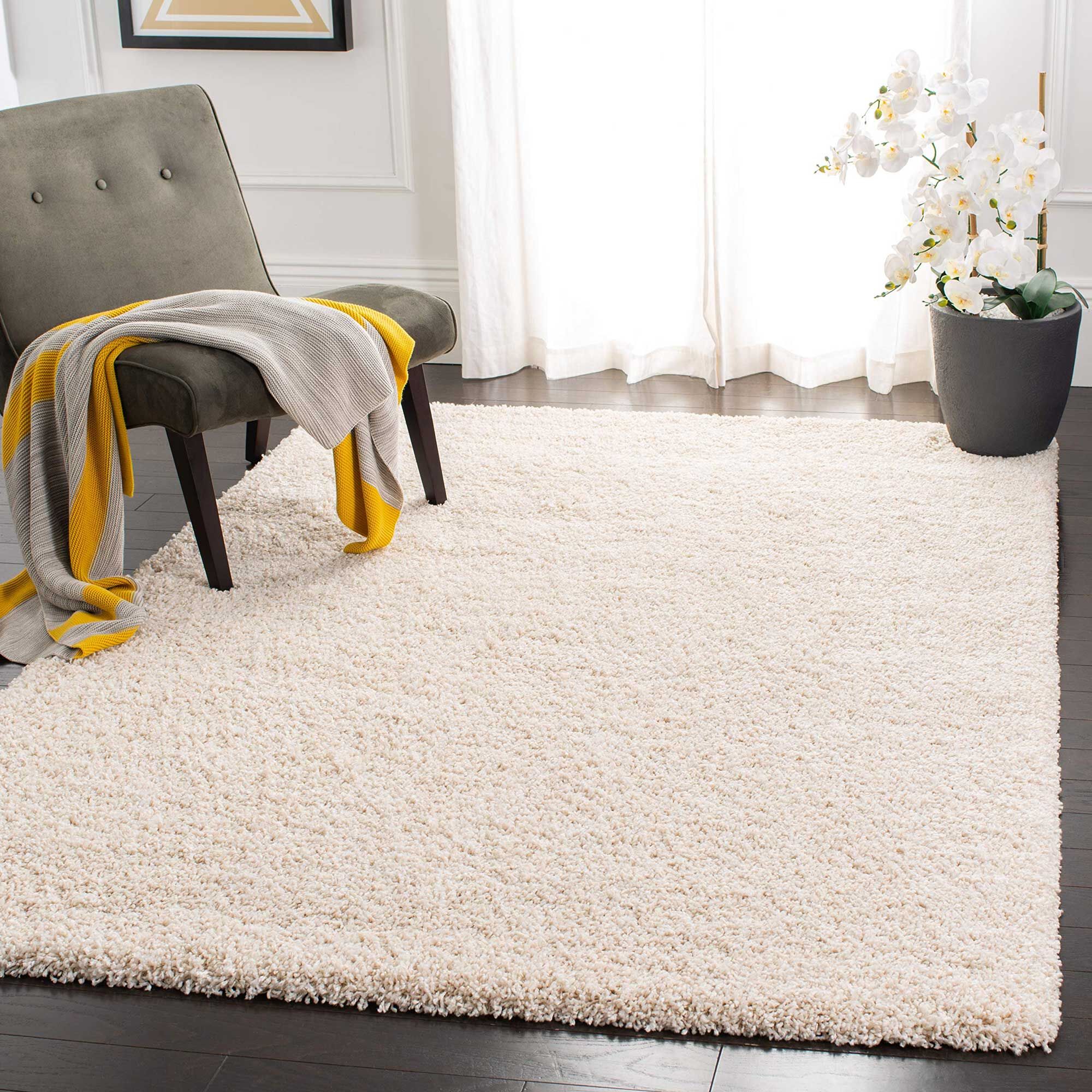 Large View Natura Plain Ivory Shaggy Rug