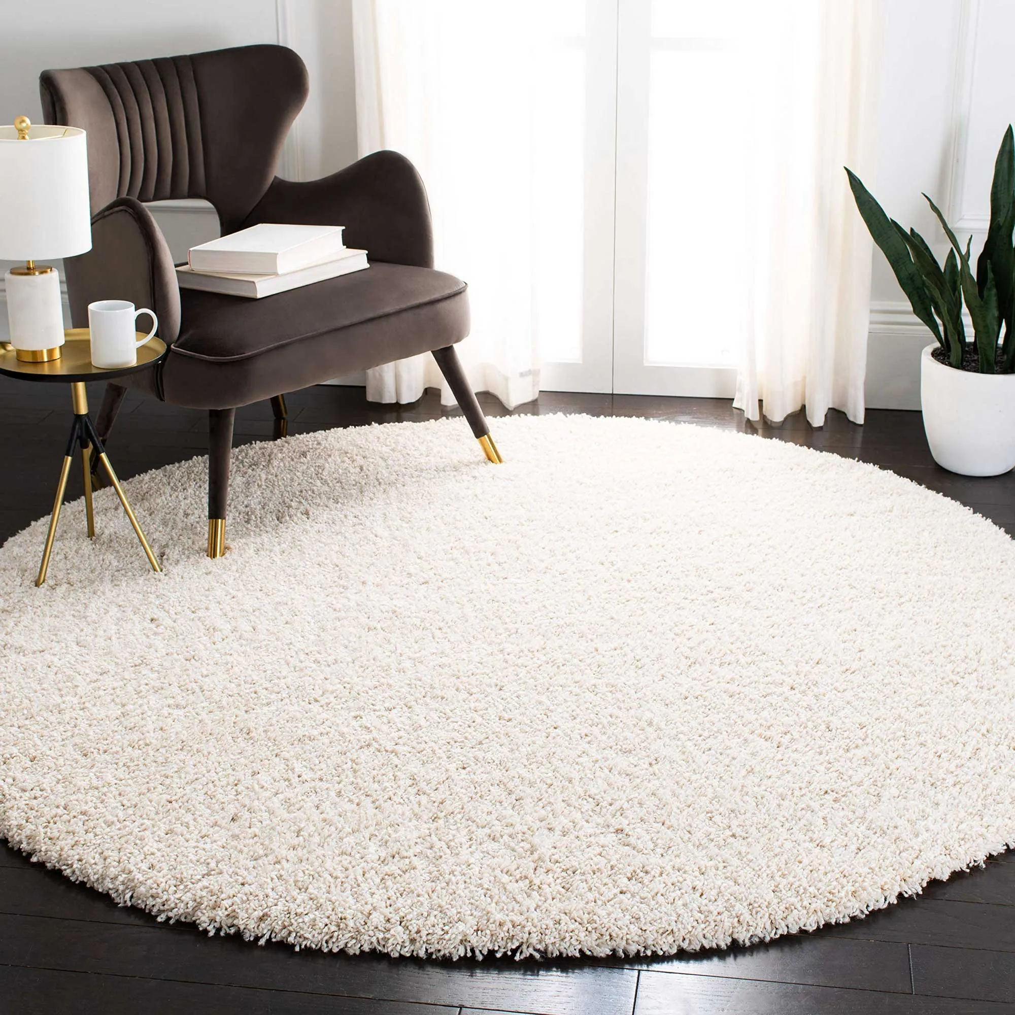 Natura Plain Ivory Shaggy Rug
