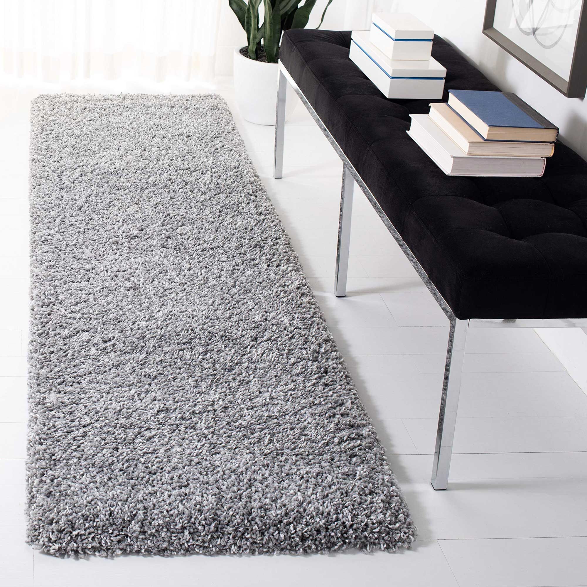 Large View Natura Plain Grey Shaggy Rug