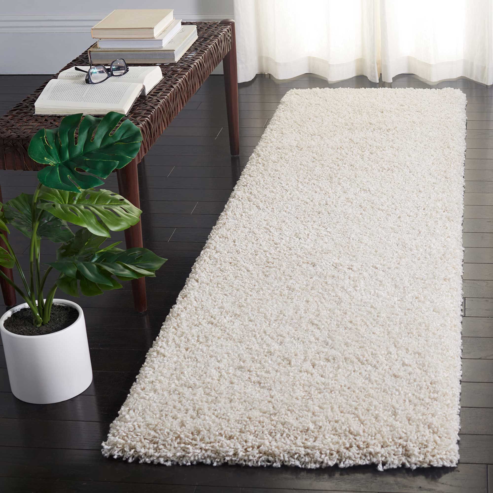 Large View Natura Plain Ivory Shaggy Rug