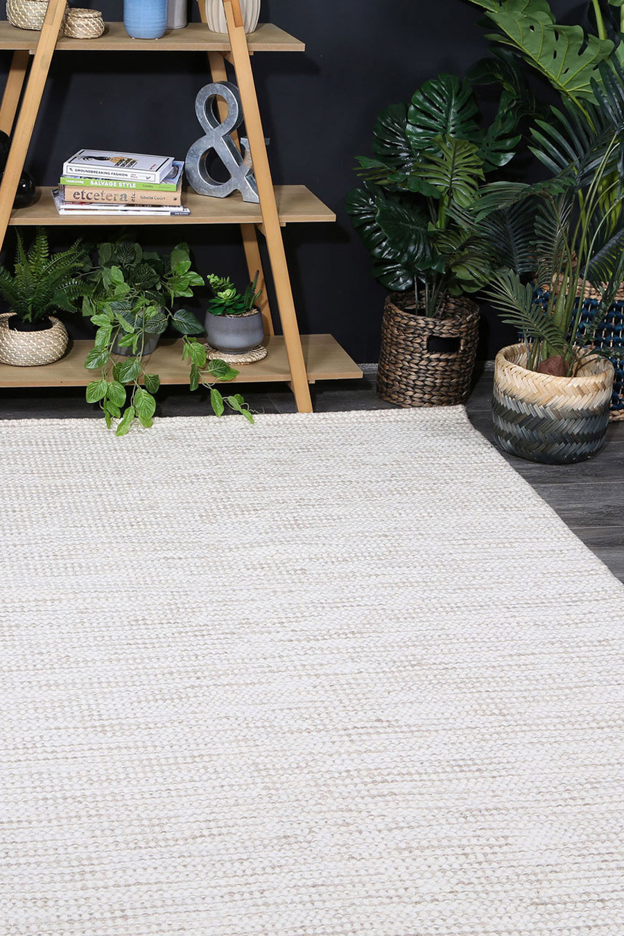 Natura Beige Wool Flatweave Rug(Size 230 x 160cm)
