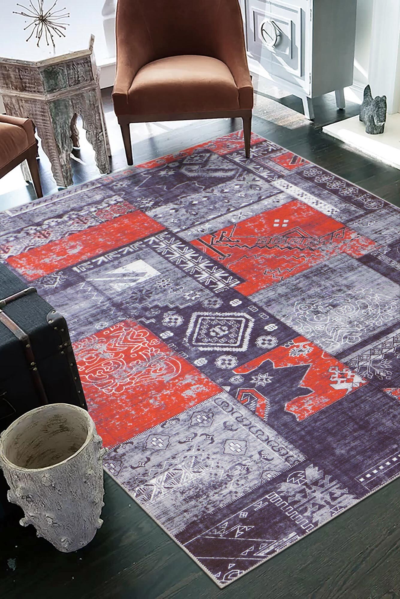 Large View Noble Traditional Distressed Rug (Size 230 x 160cm)