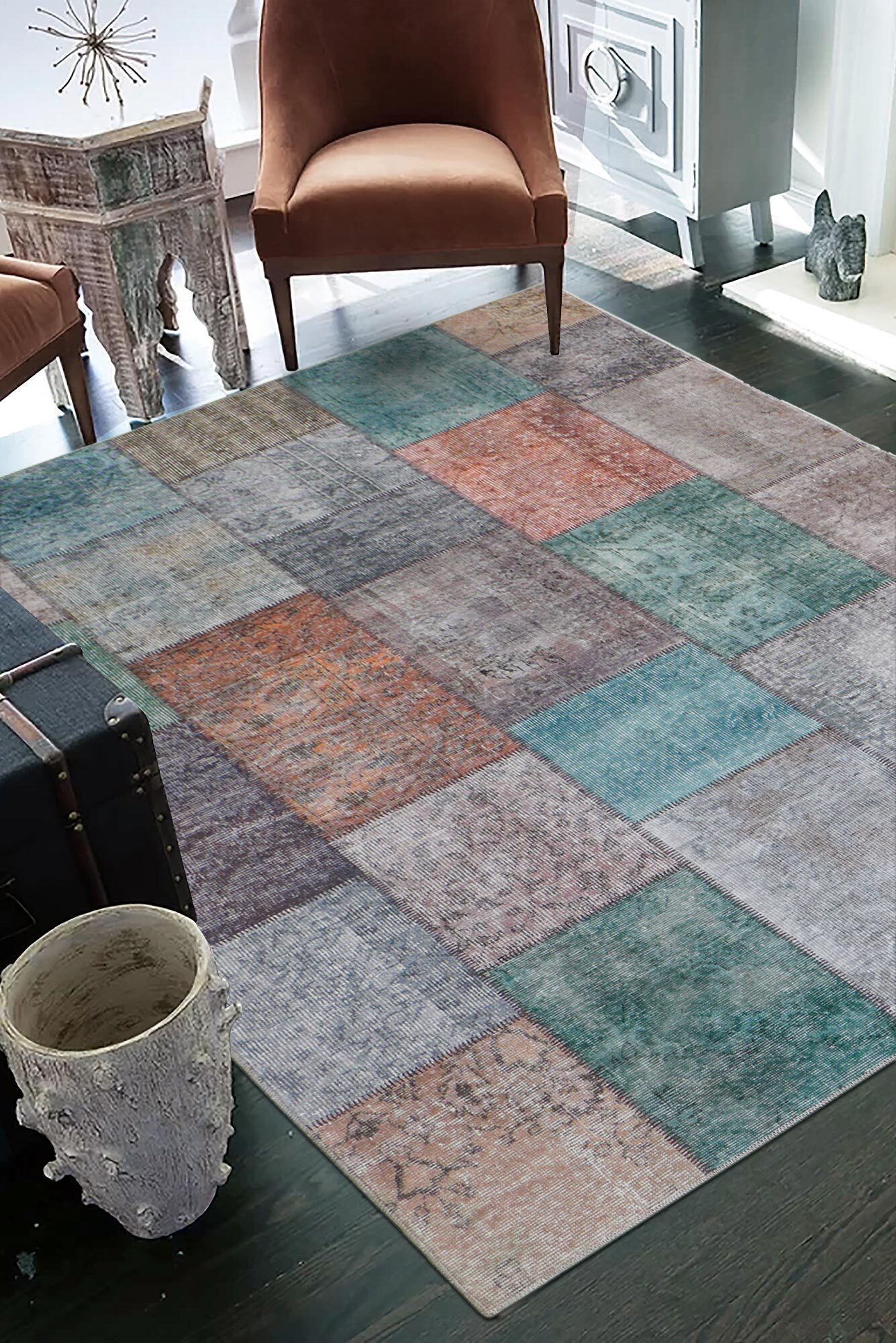 Large View Noble Traditional Patchwork Rug (Size 230 x 160cm)