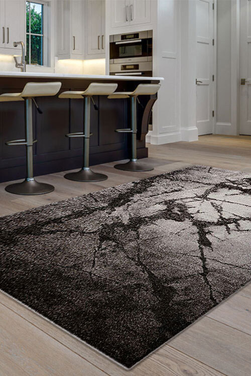 Large View Oakley Brown Marble Pattern Rug(Size 170 x 120cm)