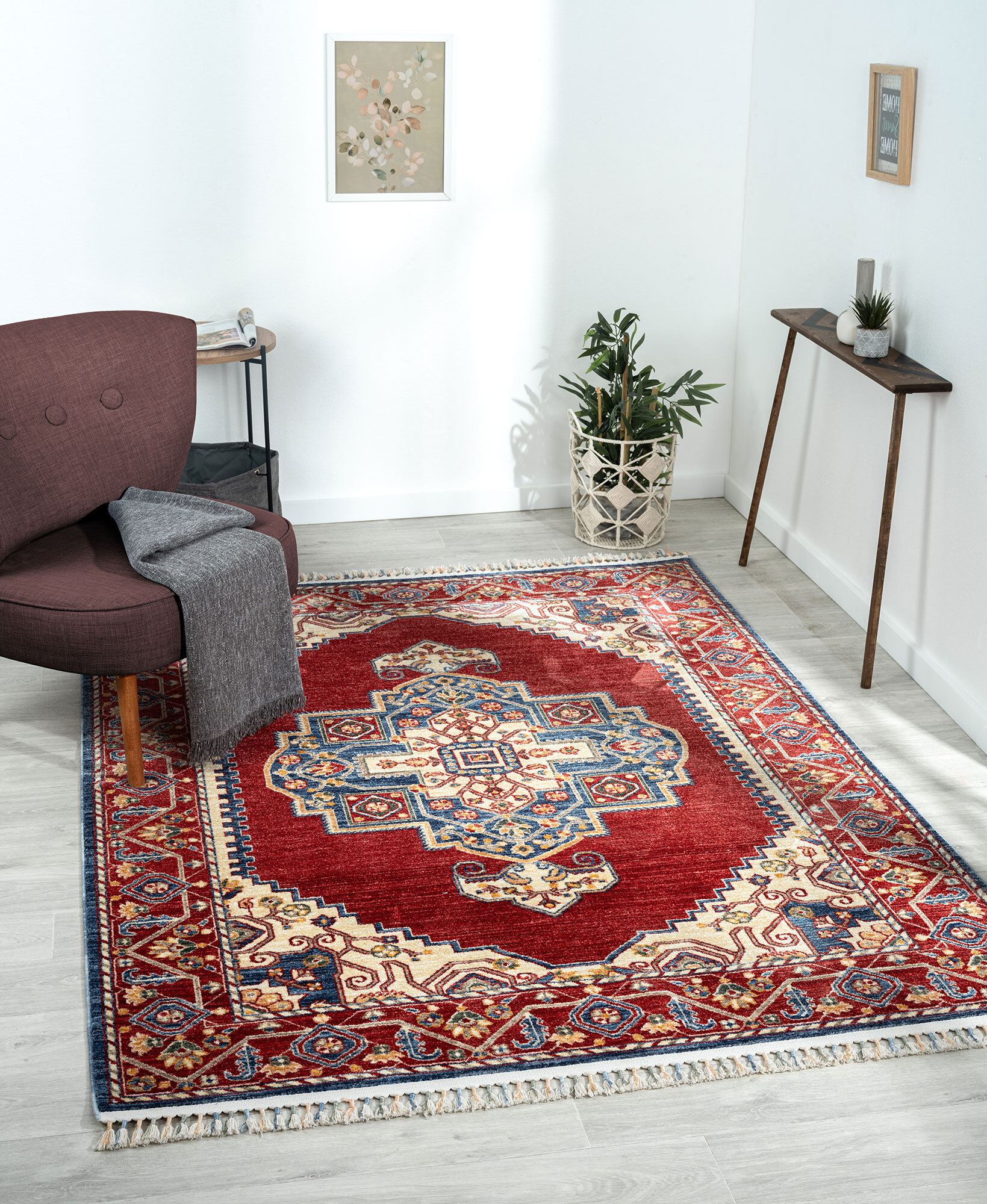 Large View Opal Traditional Medallion Rug