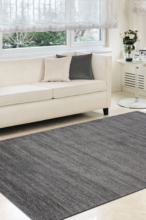 Large View Orel Contemporary Plain Grey Rug(Size 170 x 120cm)