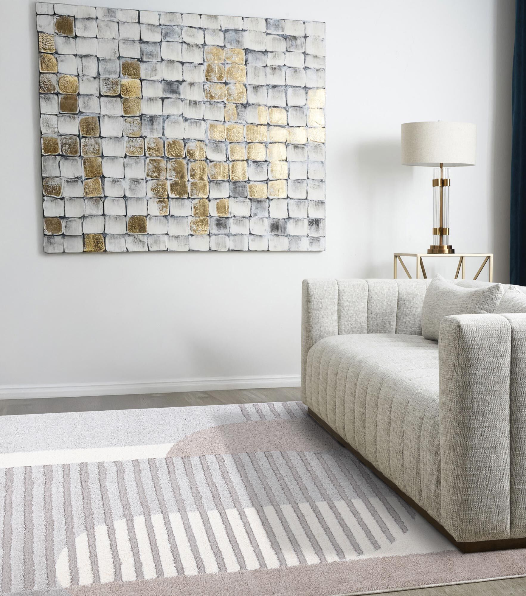 Large View Oscar Soft Geometric Rug